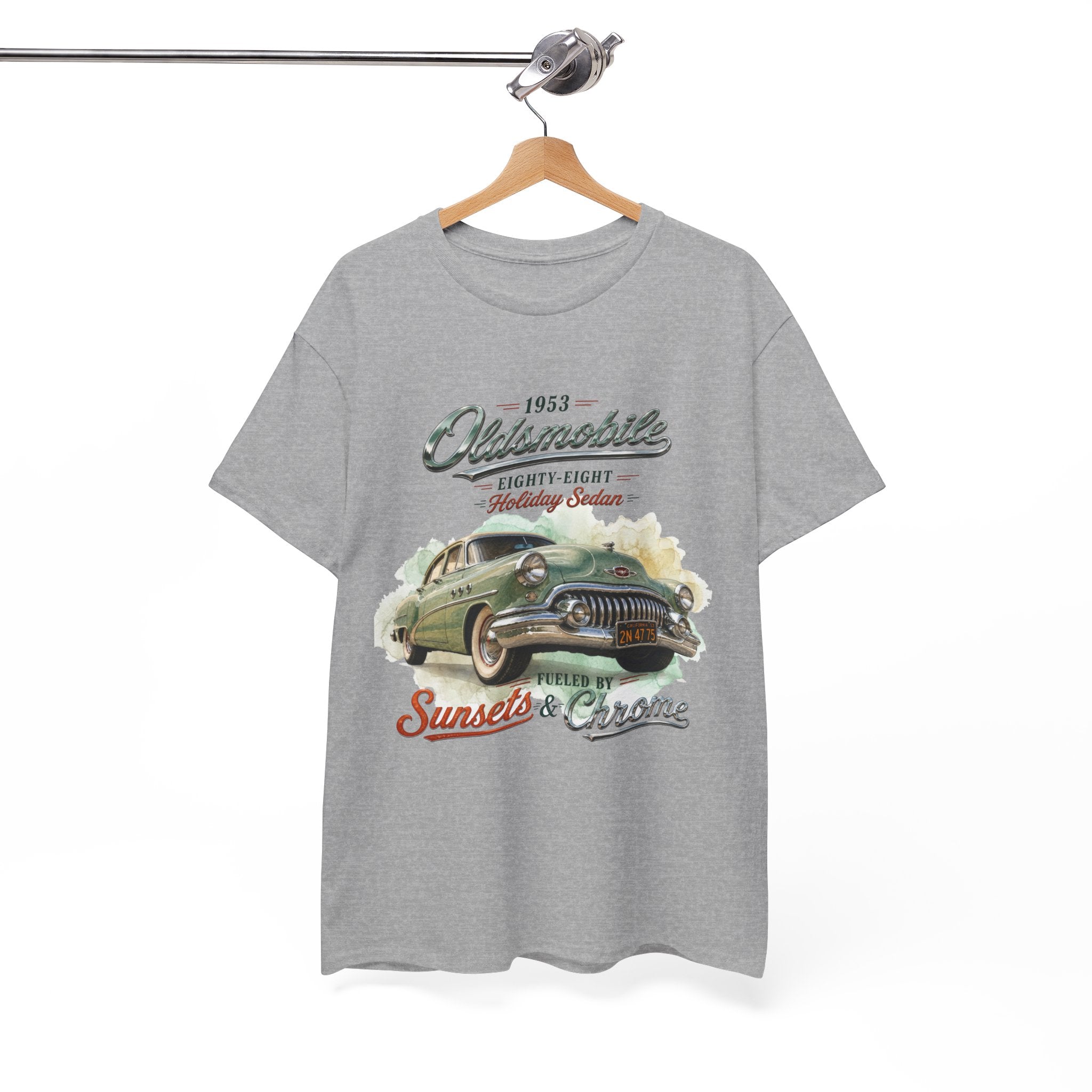 1953 Oldsmobile Eighty-Eight – Holiday Sedan   Sunsets & Chrome Vintage Car T-Shirt