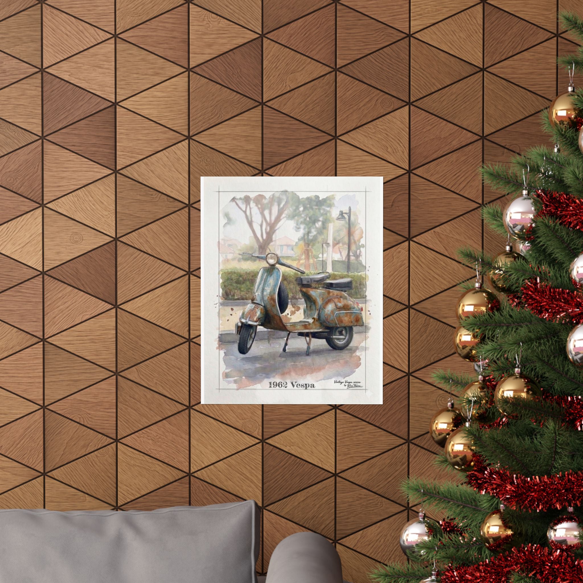 1962 Vespa Matte Poster — Vintage Scooter Wall Art