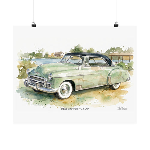 1950 Chevrolet Bel Air – Classic Watercolor Car Art Print