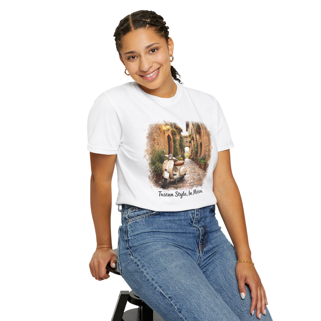 Italian Street Scooter Watercolor Tee