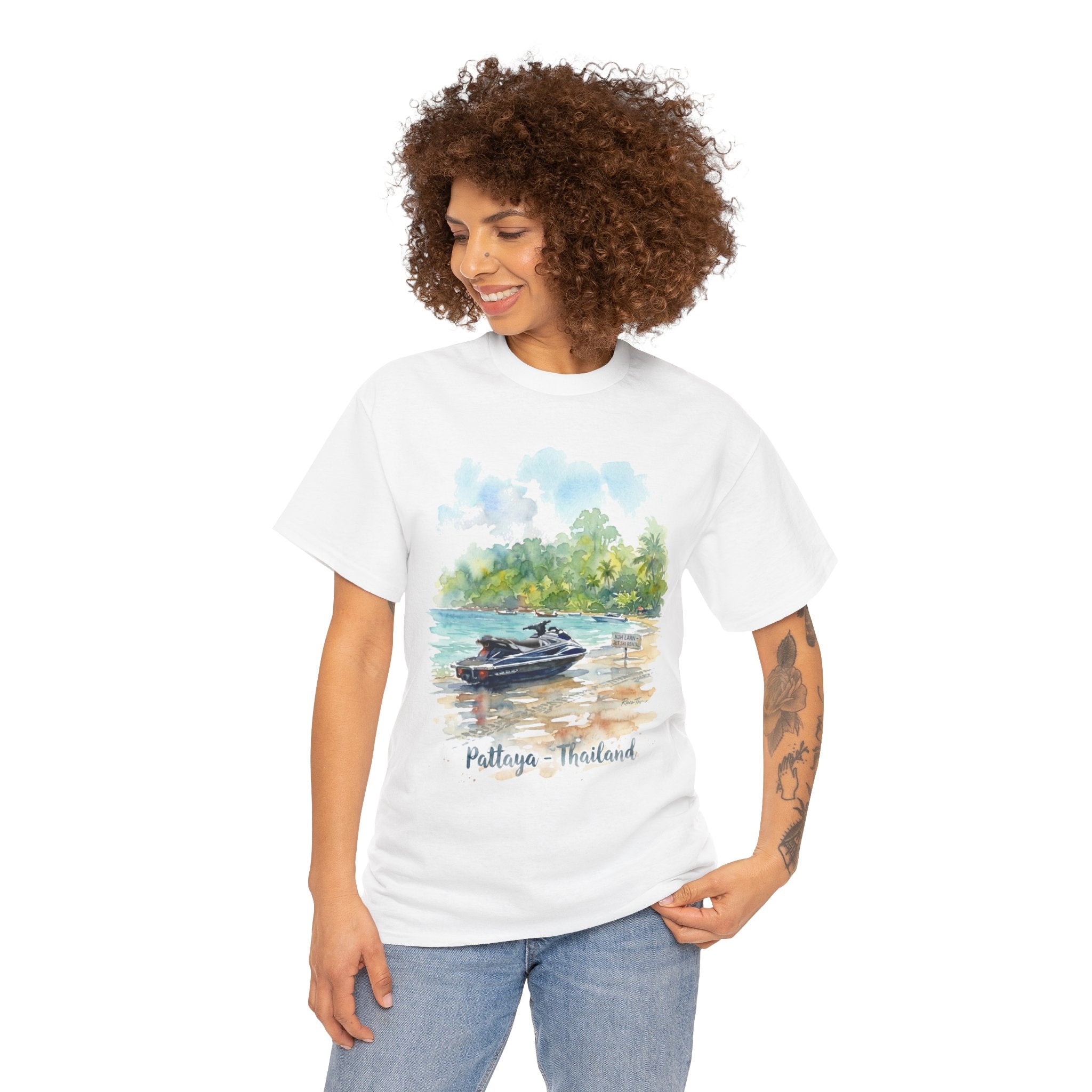 Koh Larn Jet Ski Water Color T-Shirt