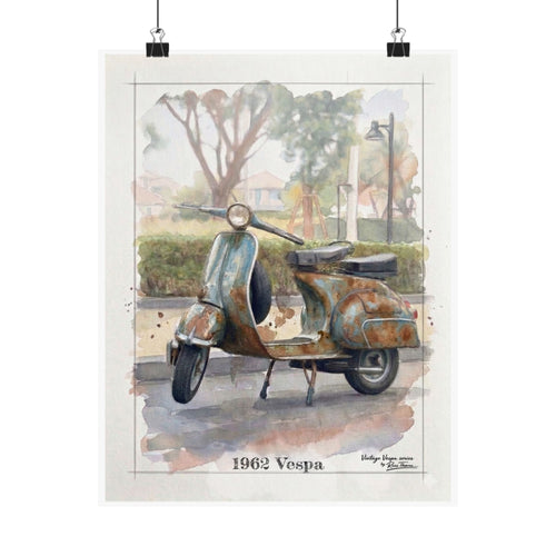 1962 Vespa Matte Poster — Vintage Scooter Wall Art