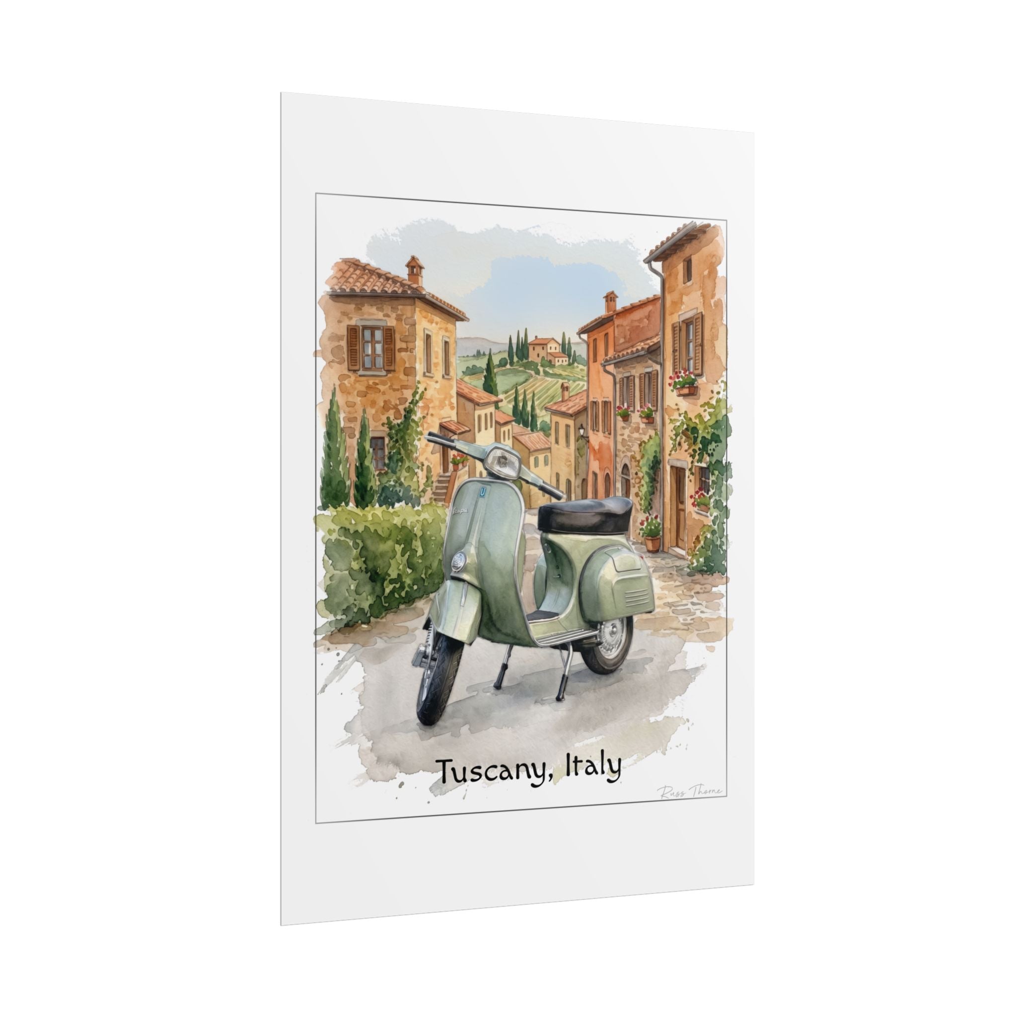 Tuscany Scooter Poster - Rolled Travel Art Print