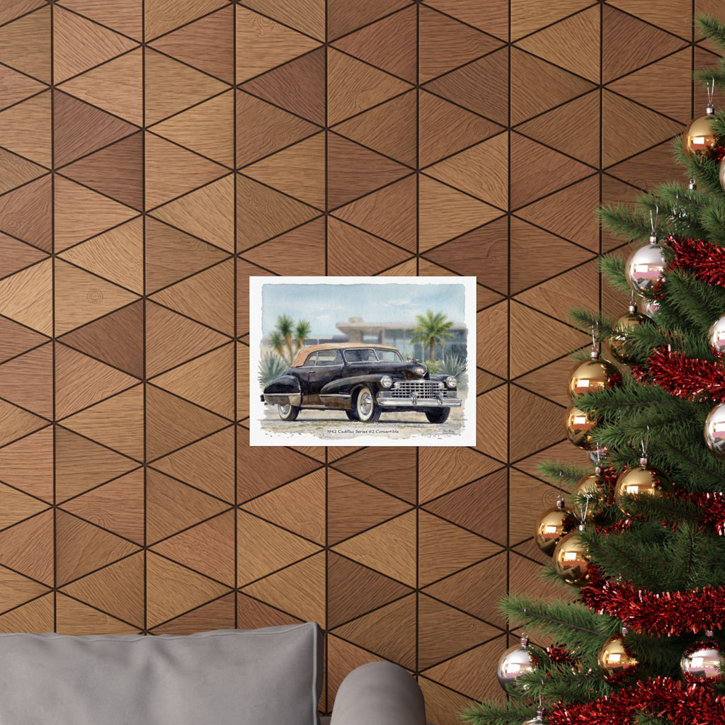 1942 Cadillac Series 62 Convertible – Classic American Luxury Watercolor