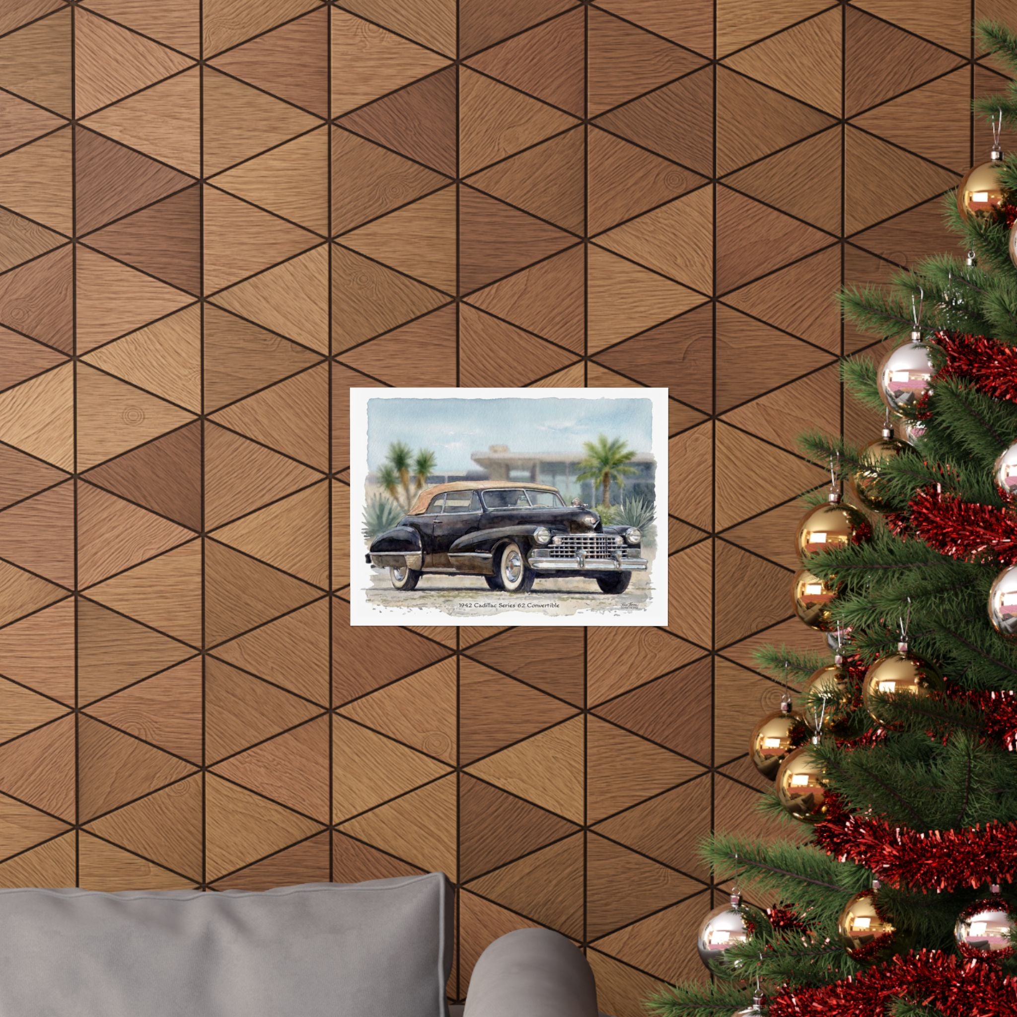 1942 Cadillac Series 62 Convertible – Classic American Luxury Watercolor