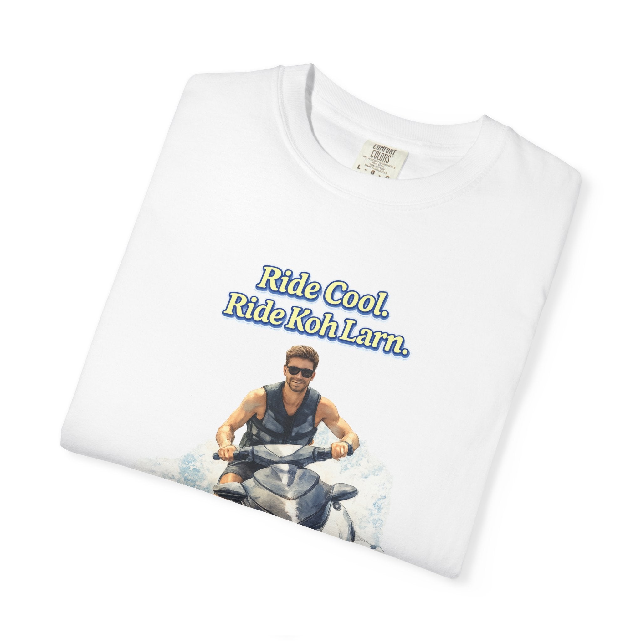 Ride Cool. Ride Koh Larn  Tropical Jet Ski Watercolor Travel Tee
