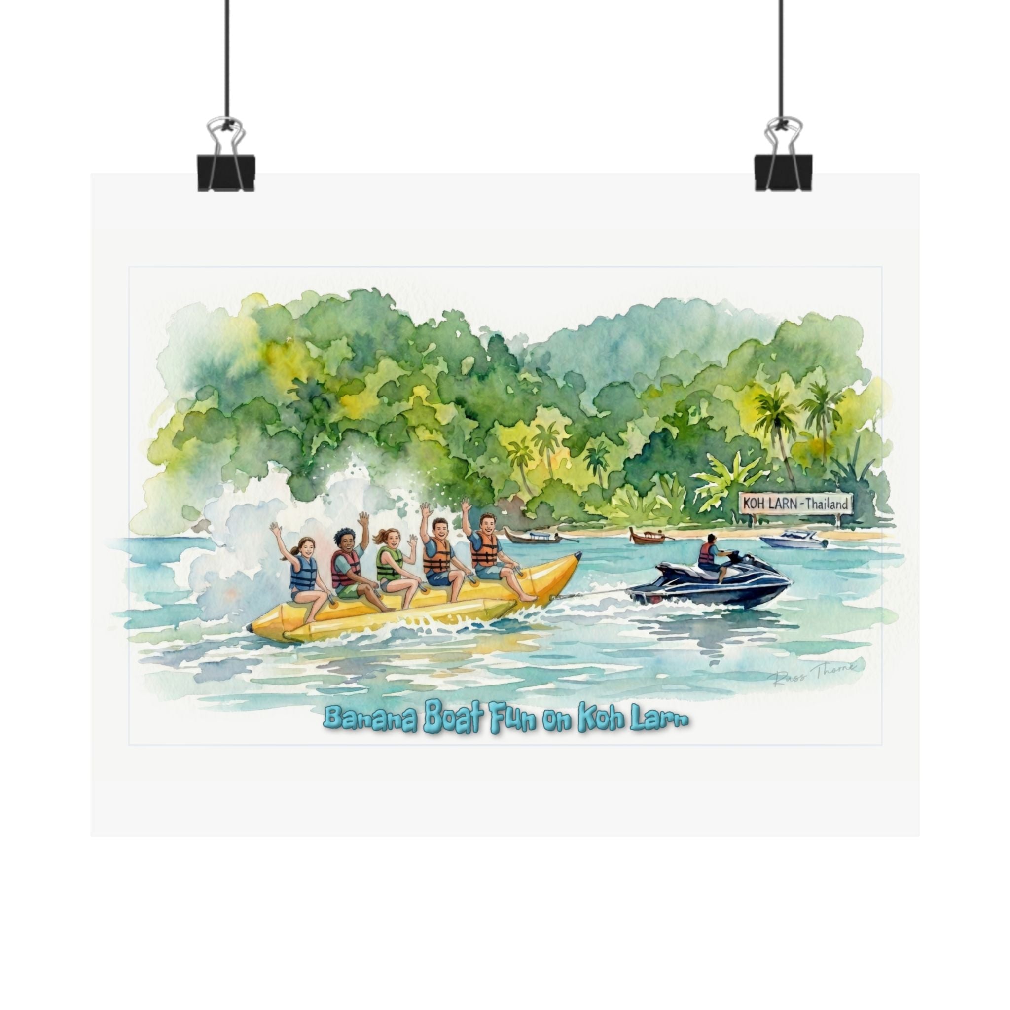 Koh Larn Island Life – Horizontal Watercolor Art Poster