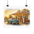 1954 Buick Roadmaster – Golden Hour Classic Americana Watercolor
