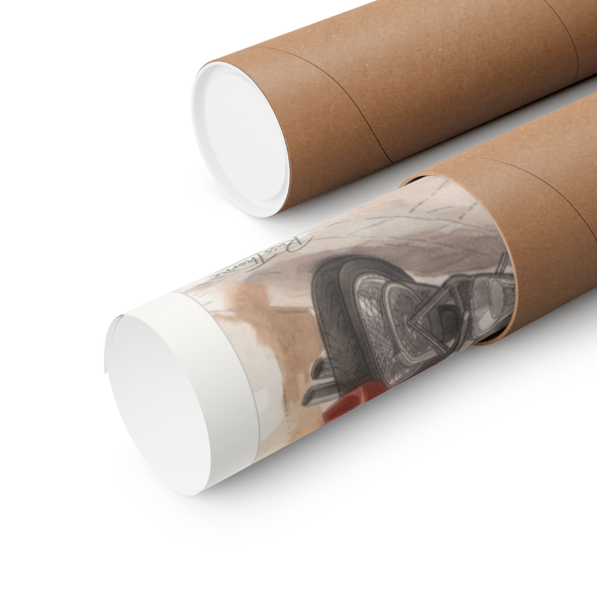 Tuscany Street Watercolor Print – Italian Village Scene with Vespa & Motorcycle by Russ Thorne