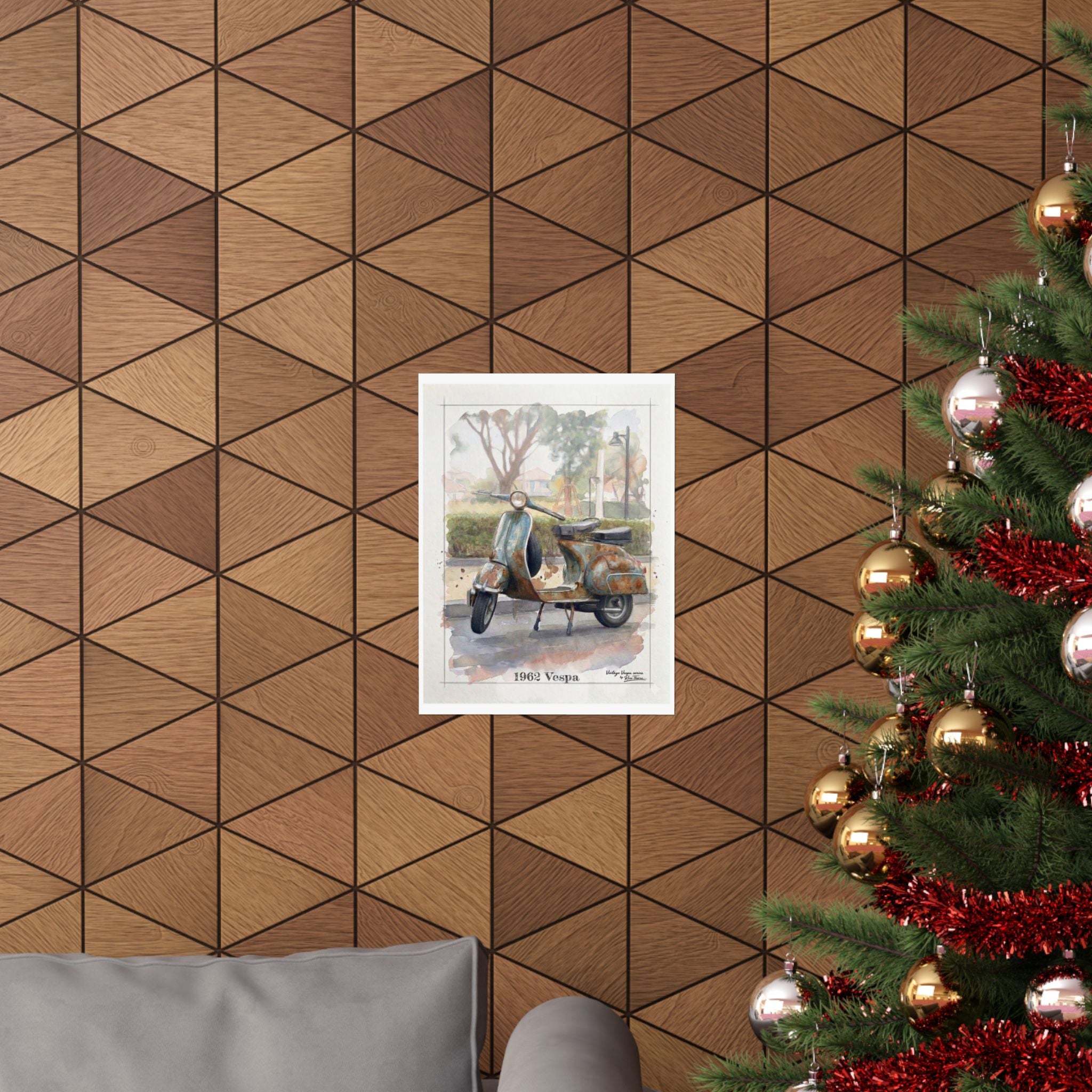 1962 Vespa Matte Poster — Vintage Scooter Wall Art