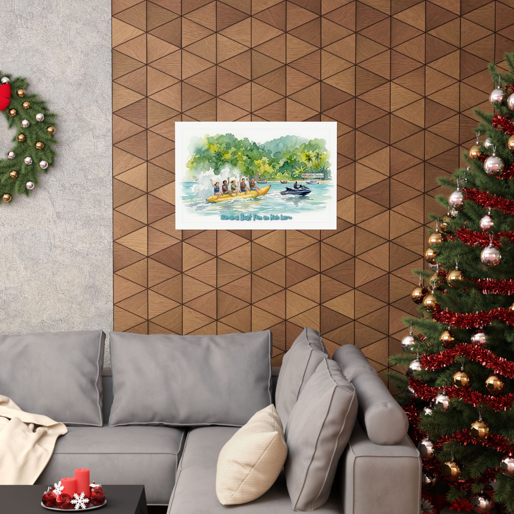 Koh Larn Island Life – Horizontal Watercolor Art Poster