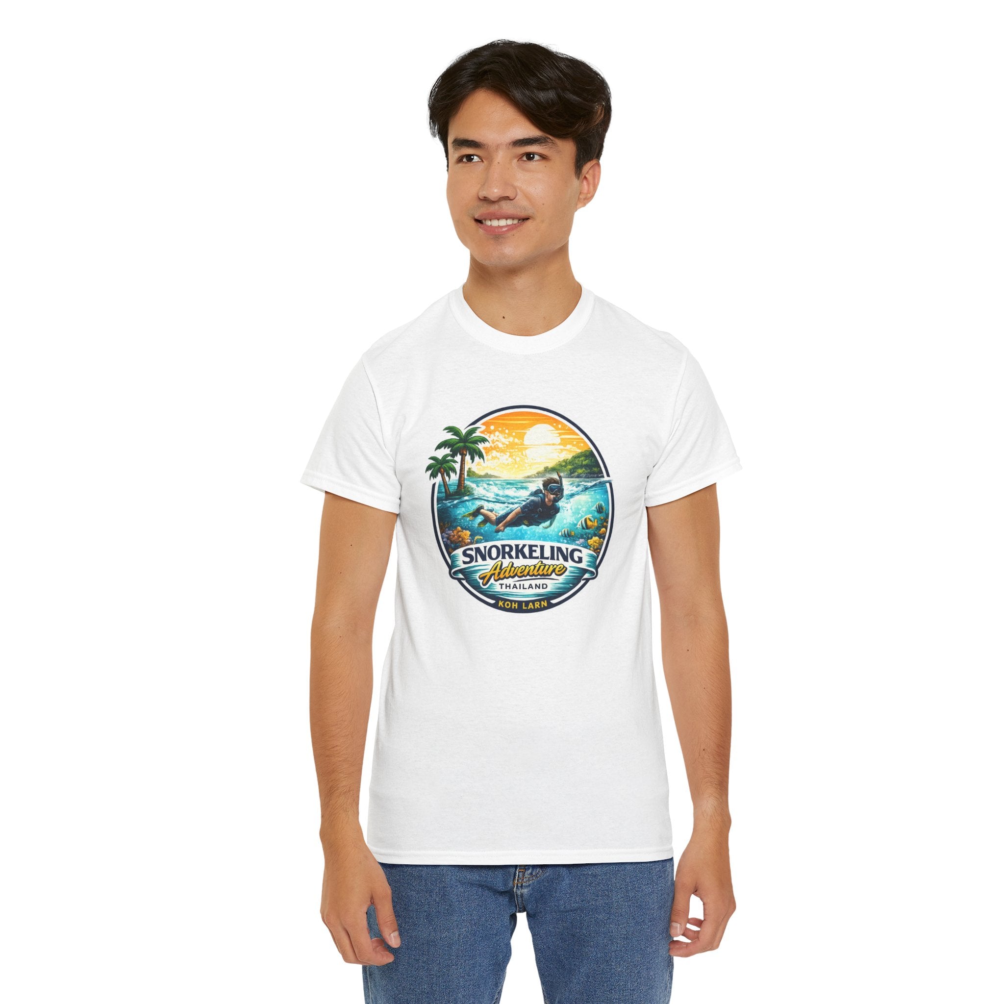 Snorkeling Adventure Tee — Tropical Sunset Island Vacation T-Shirt