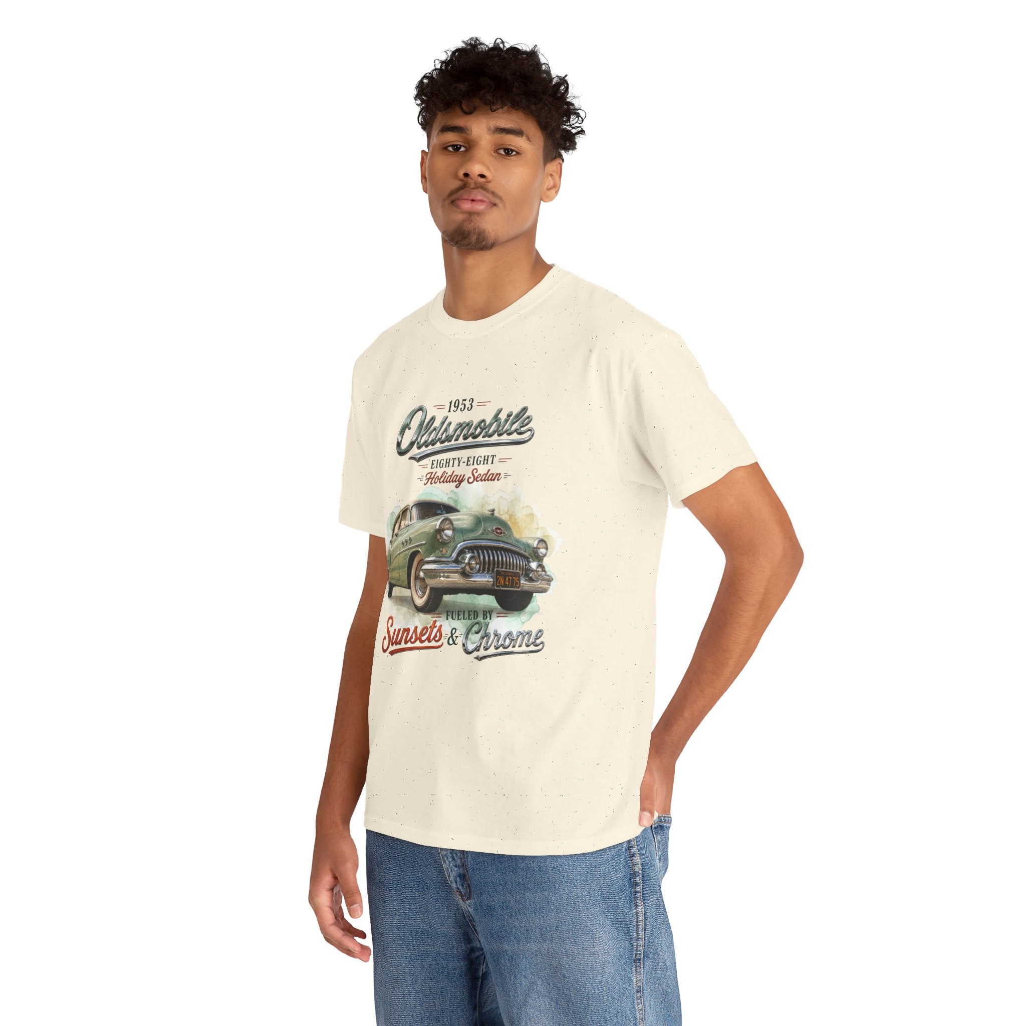 1953 Oldsmobile Eighty-Eight – Holiday Sedan   Sunsets & Chrome Vintage Car T-Shirt