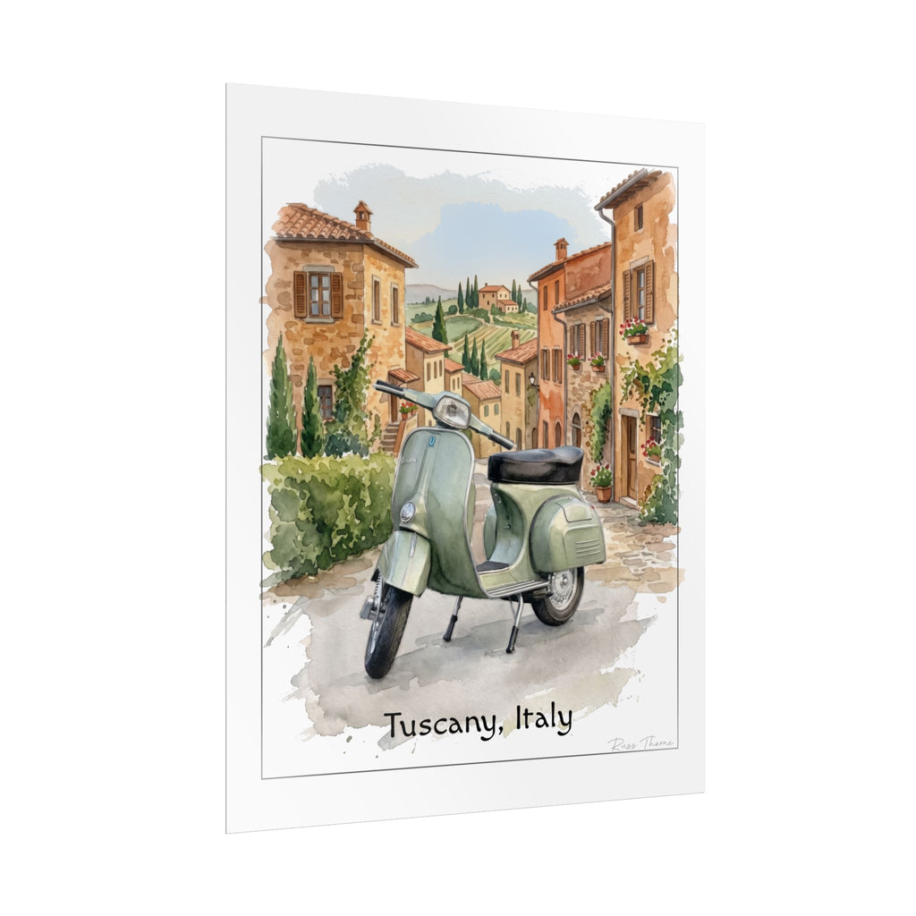 Tuscany Scooter Poster - Rolled Travel Art Print