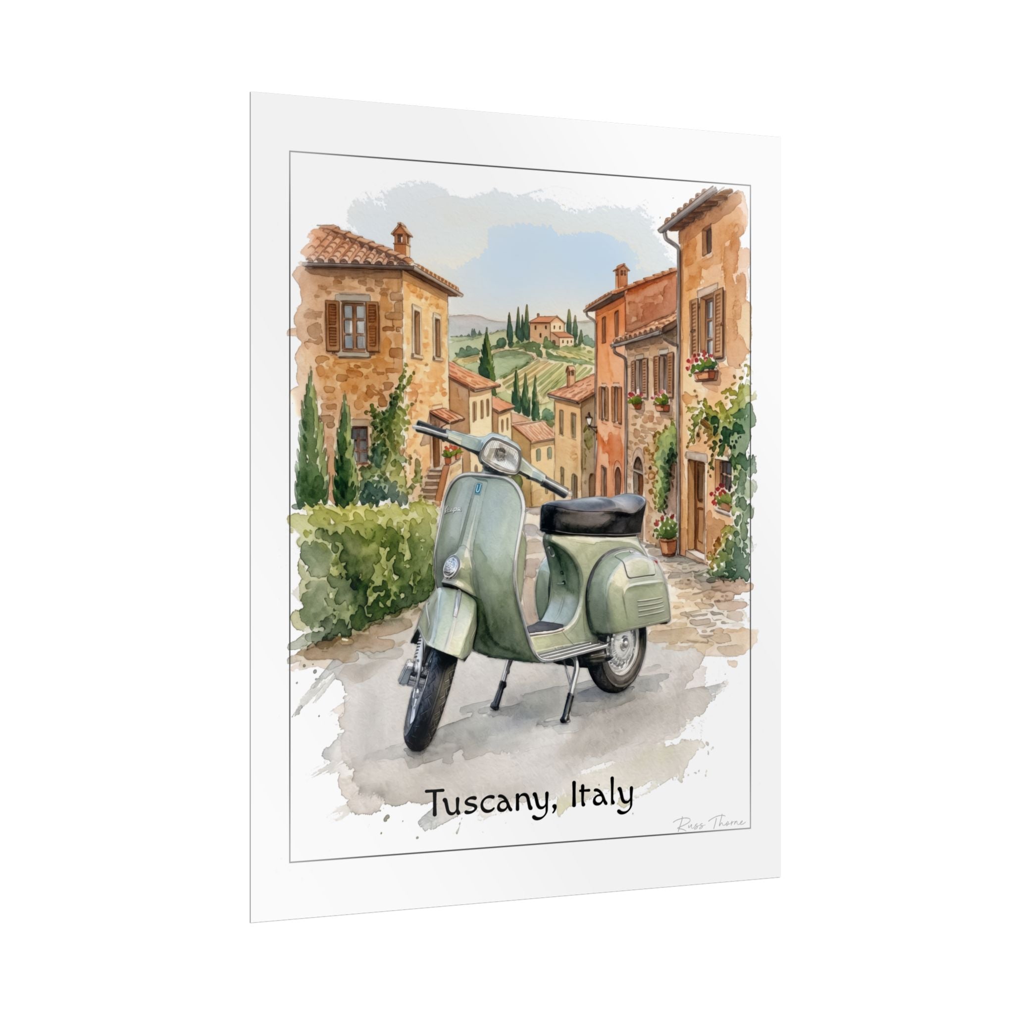 Tuscany Scooter Poster - Rolled Travel Art Print