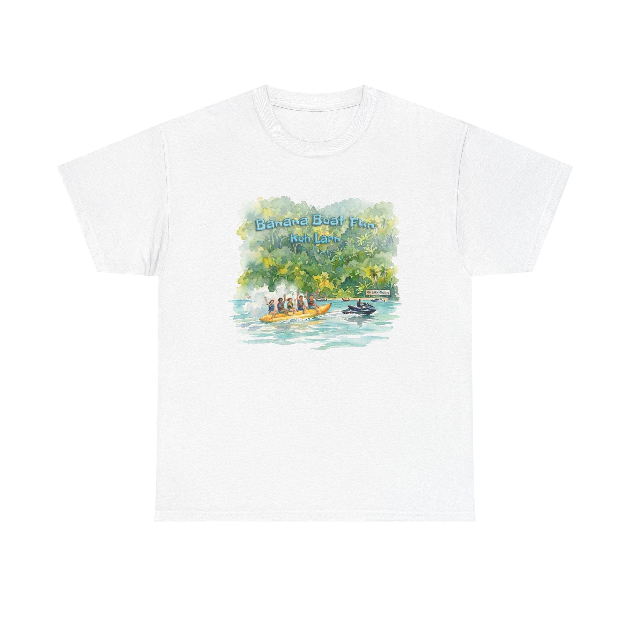 Banana Boat Fun at Koh Larn Pattaya – Premium Watercolor Art T-Shirt