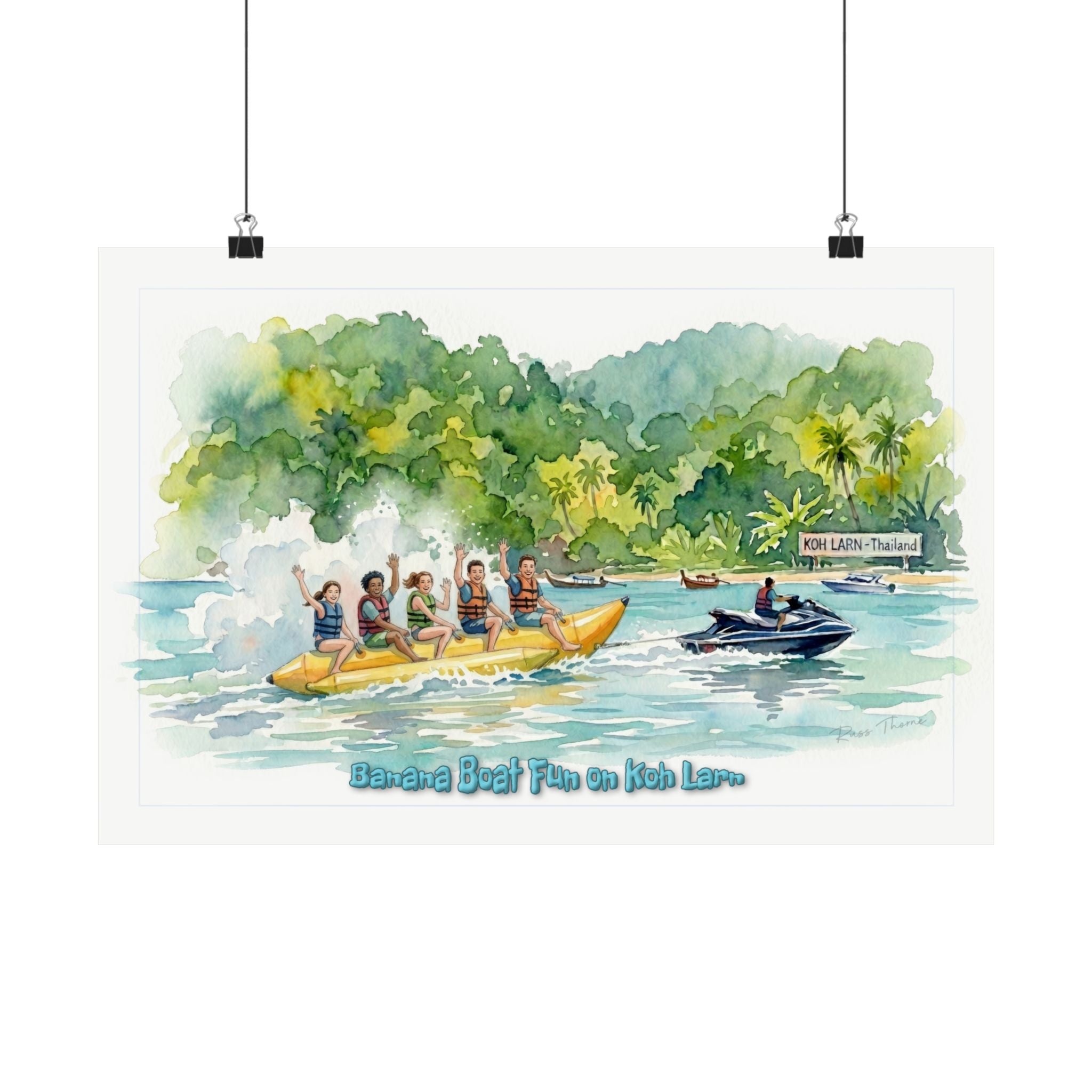 Koh Larn Island Life – Horizontal Watercolor Art Poster