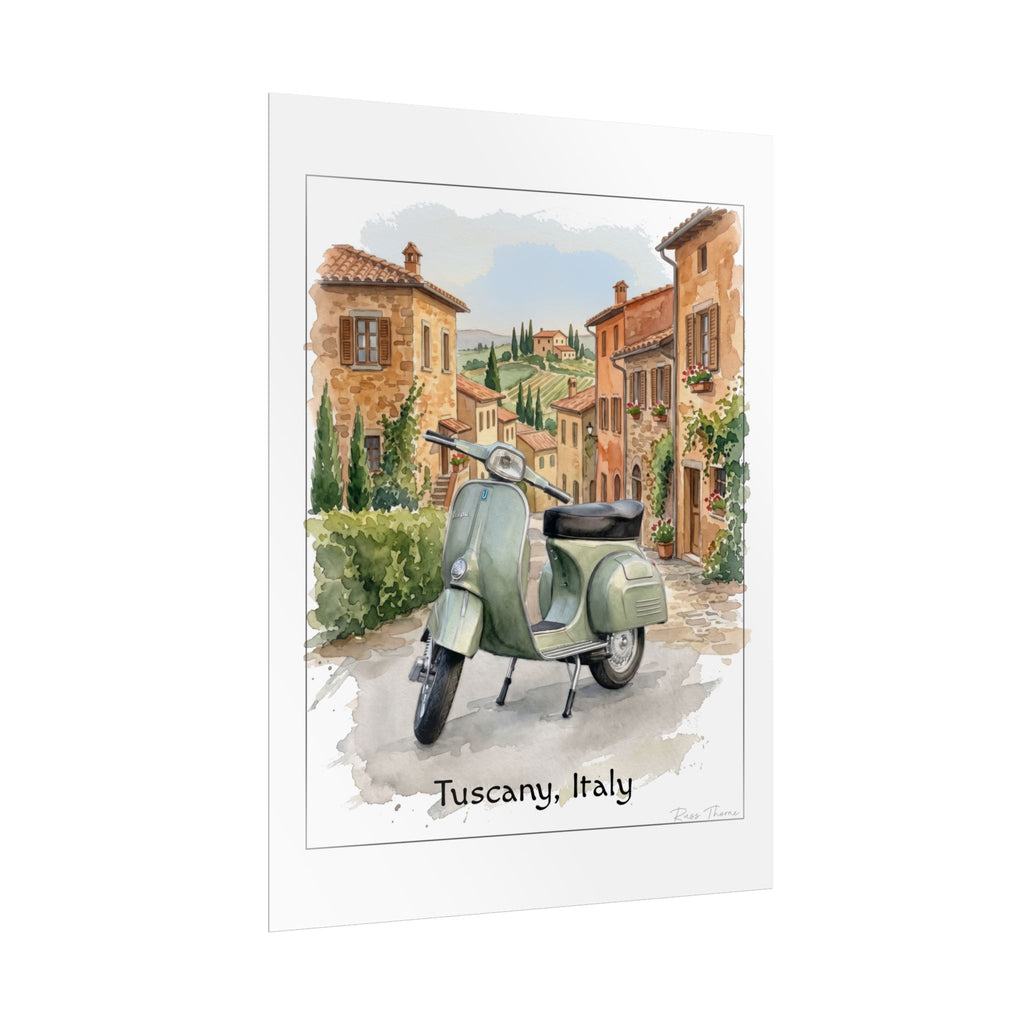 Tuscany Scooter Poster - Rolled Travel Art Print