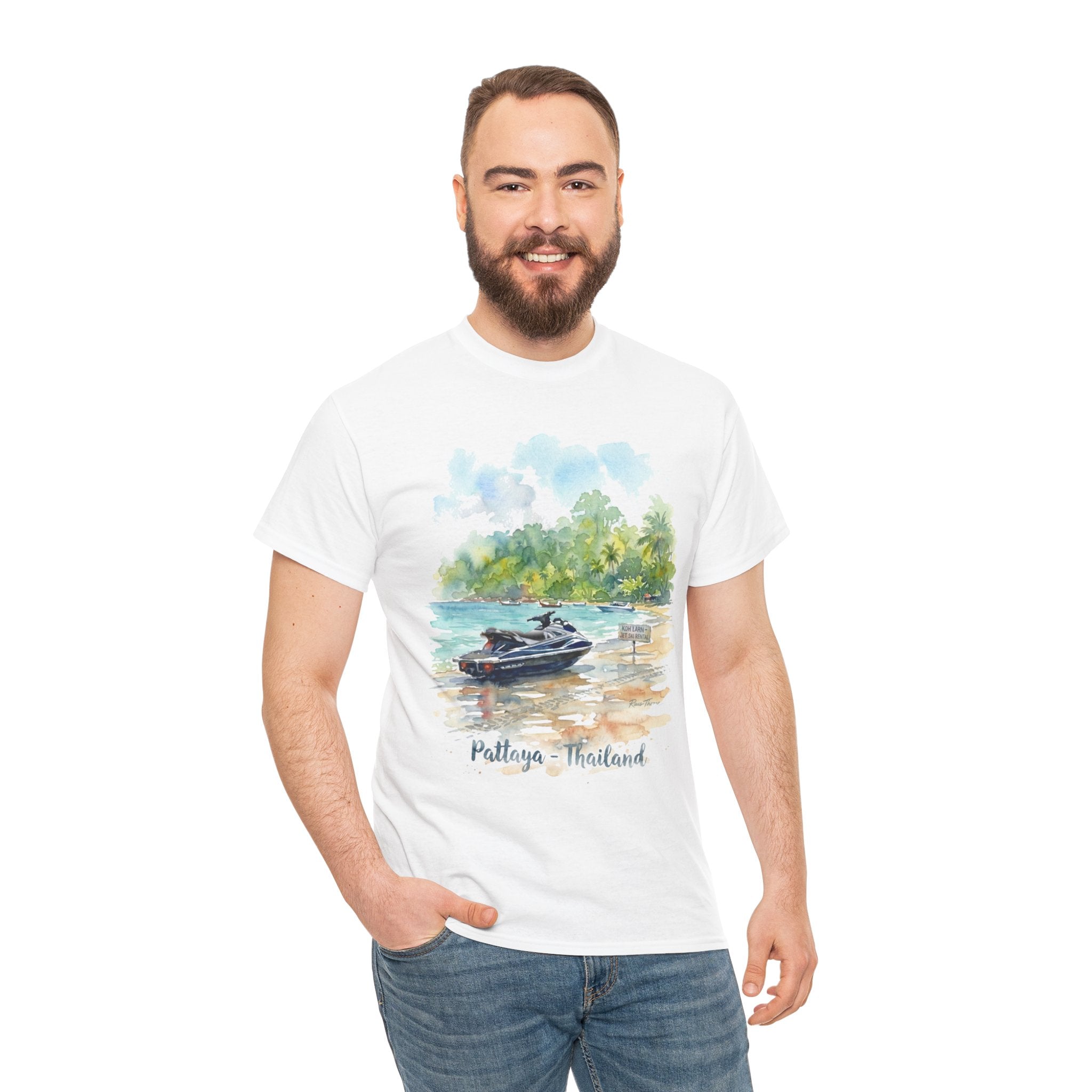 Koh Larn Jet Ski Water Color T-Shirt