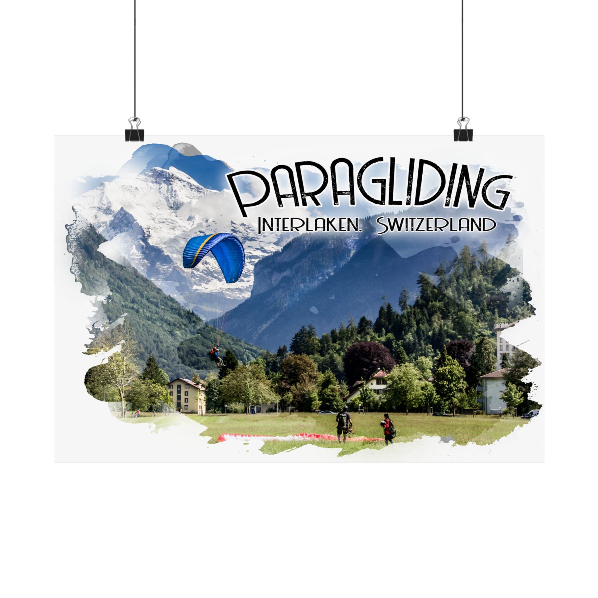 Paragliding Interlaken Switzerland Poster