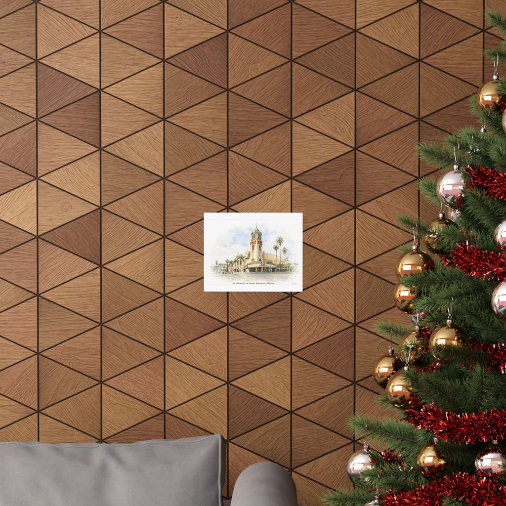 Golden Hour at the Fox Theater – Bakersfield California Watercolor Illustration