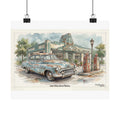 Vintage Gas Station Poster —  1950 Buick Super Riviera -- Matte Horizontal Wall Art