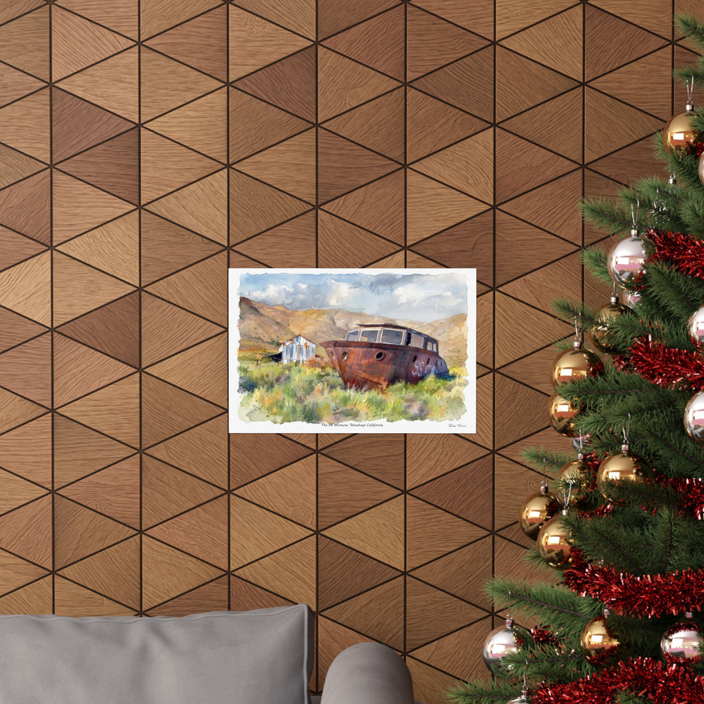 SS Minnow, Tehachapi California.  Vintage Rusted Boat Landscape Art Print