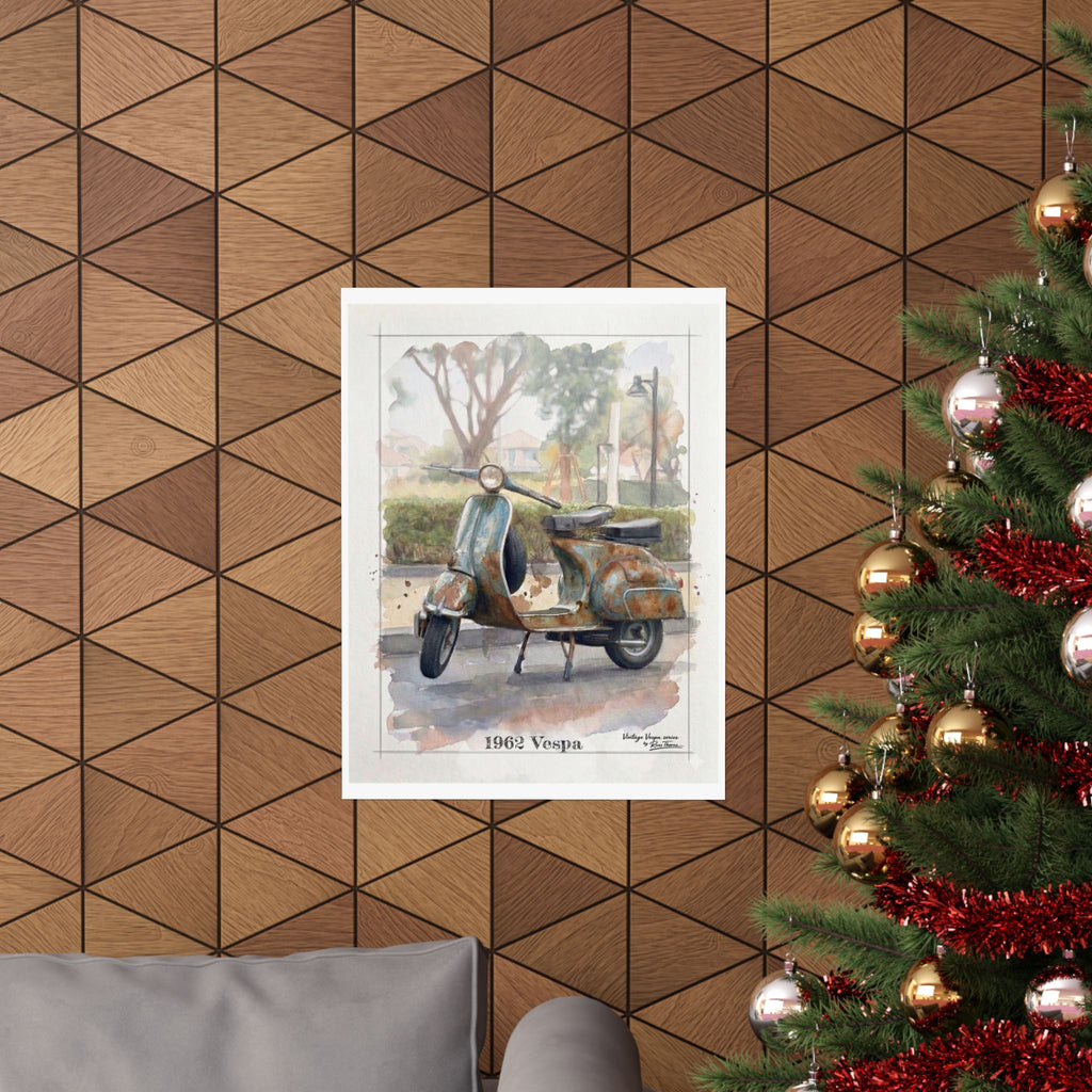 1962 Vespa Matte Poster — Vintage Scooter Wall Art