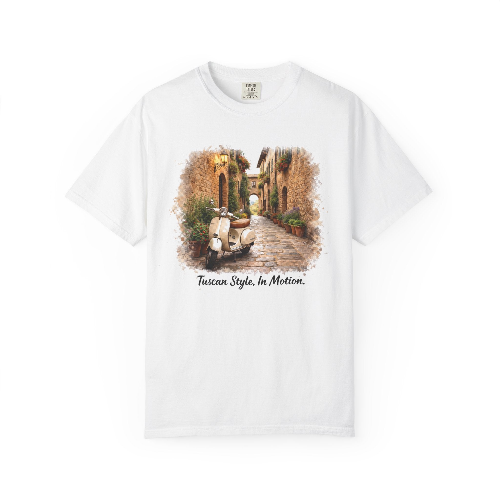 Italian Street Scooter Watercolor Tee