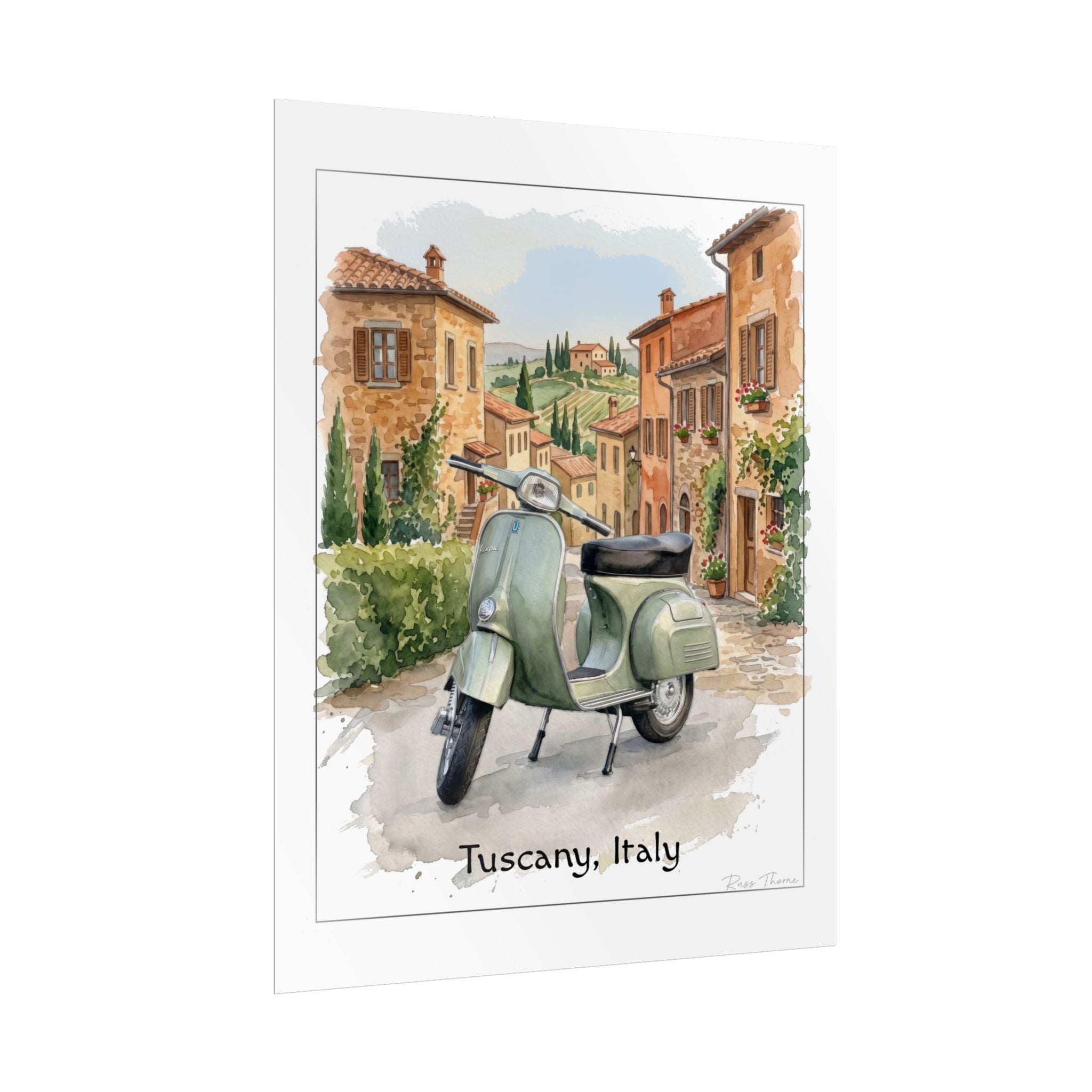 Tuscany Scooter Poster - Rolled Travel Art Print