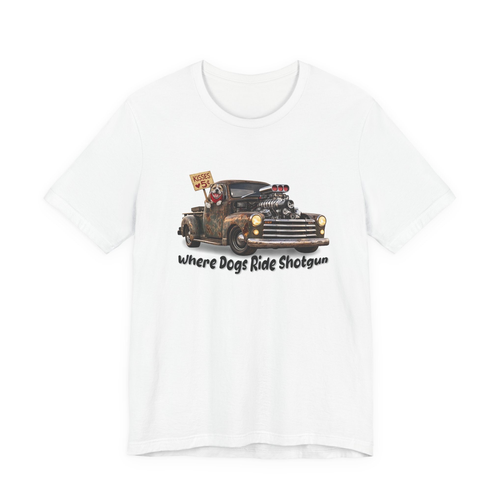 Where Dogs Ride Shotgun T‑Shirt — Vintage Truck Dog Lover Tee