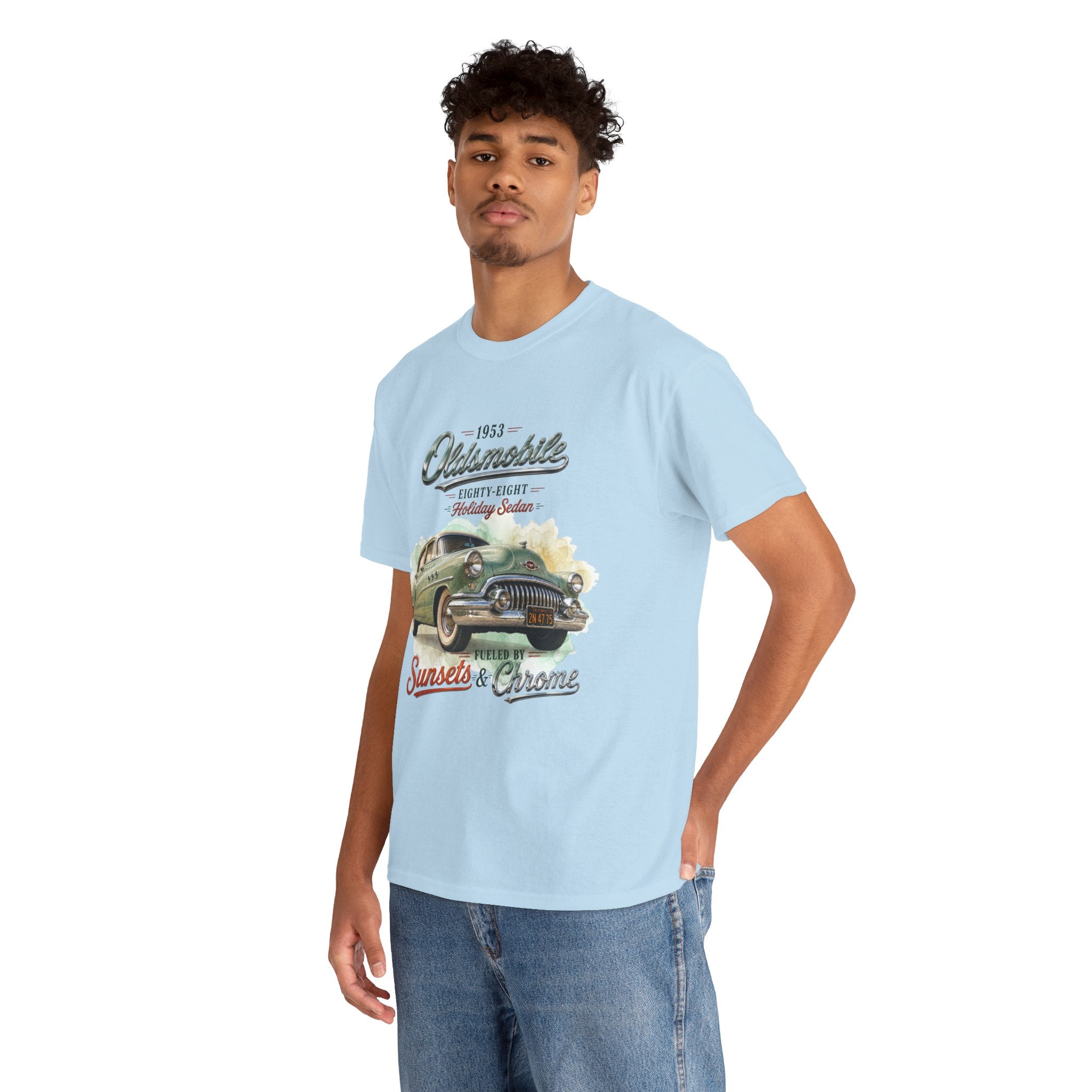 1953 Oldsmobile Eighty-Eight – Holiday Sedan   Sunsets & Chrome Vintage Car T-Shirt