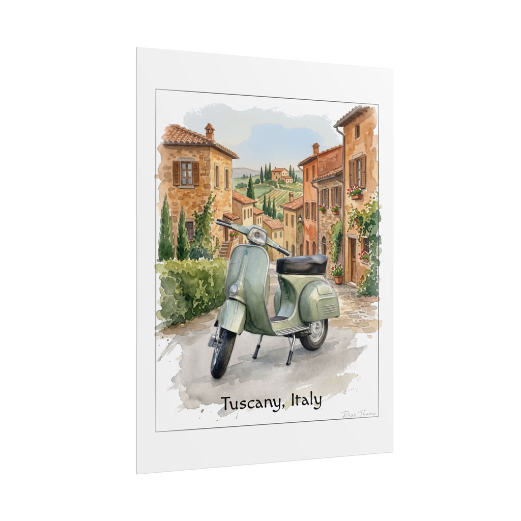 Tuscany Scooter Poster - Rolled Travel Art Print