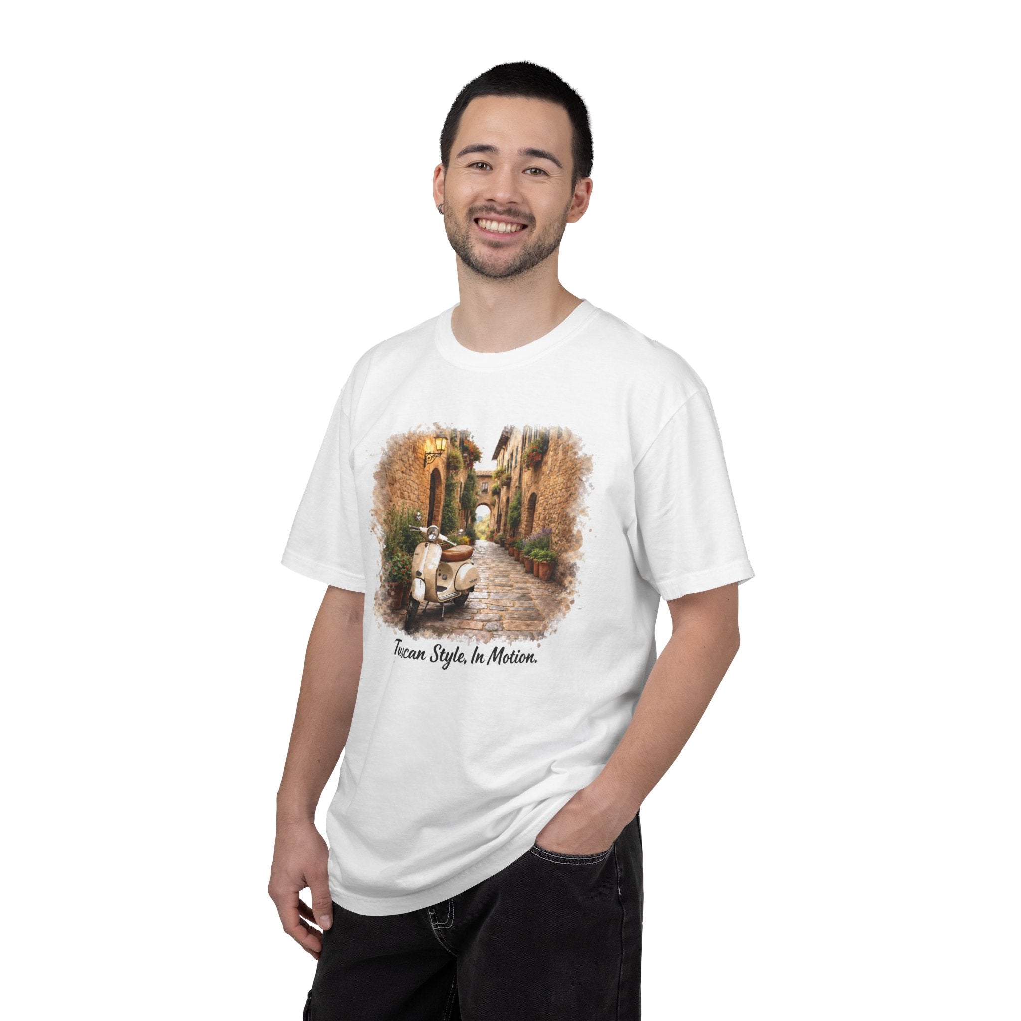 Italian Street Scooter Watercolor Tee