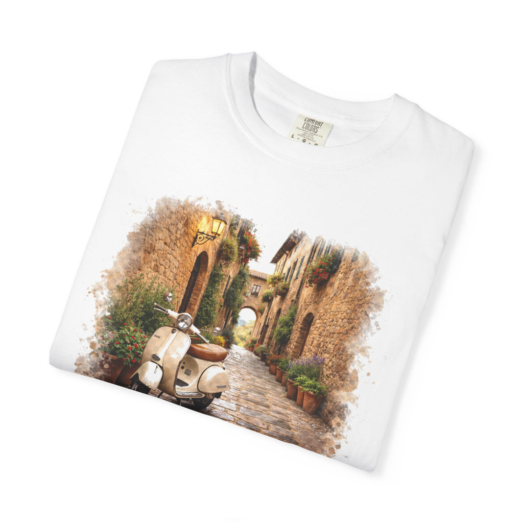 Italian Street Scooter Watercolor Tee