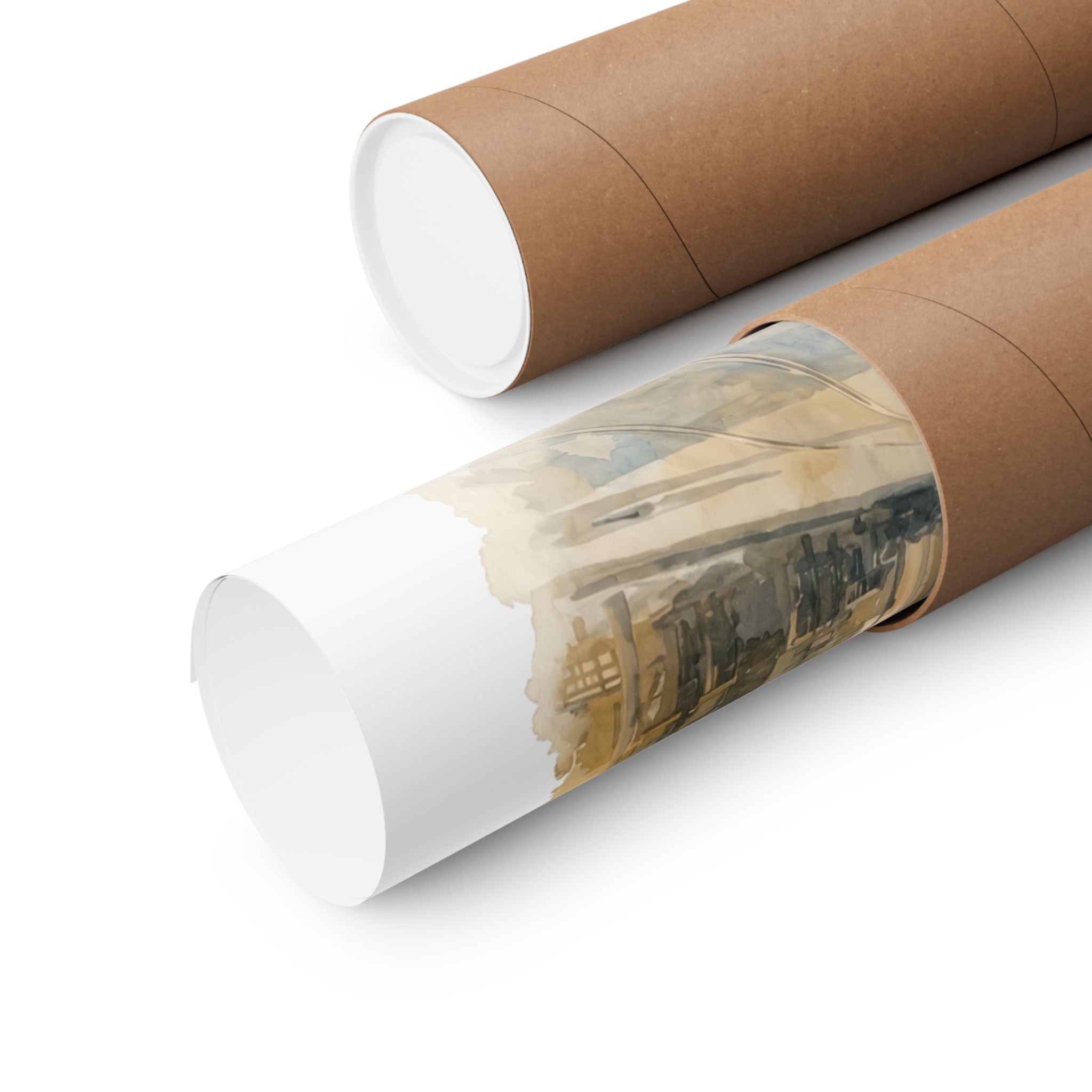 Bakersfield Clock Tower Watercolor | Vintage Architectural Art Print | Chester Avenue 1900s Street Scene