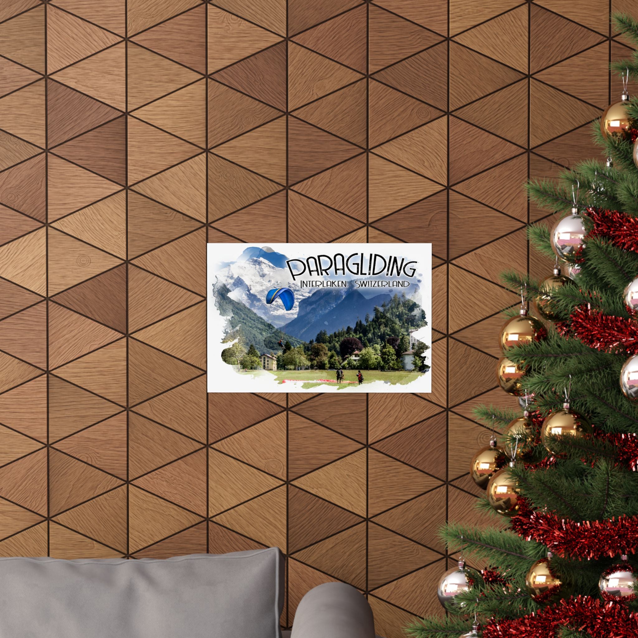 Paragliding Interlaken Switzerland Poster