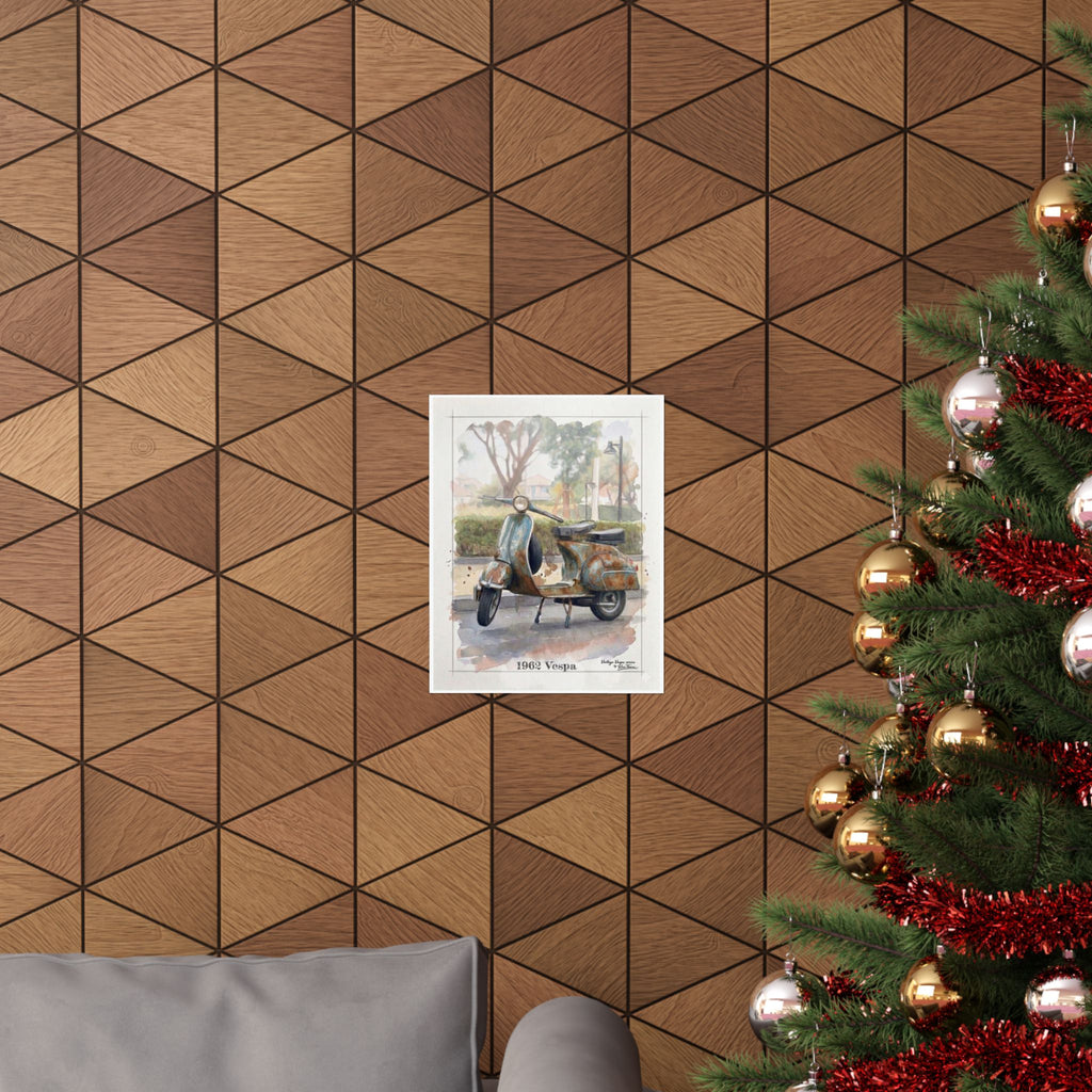 1962 Vespa Matte Poster — Vintage Scooter Wall Art