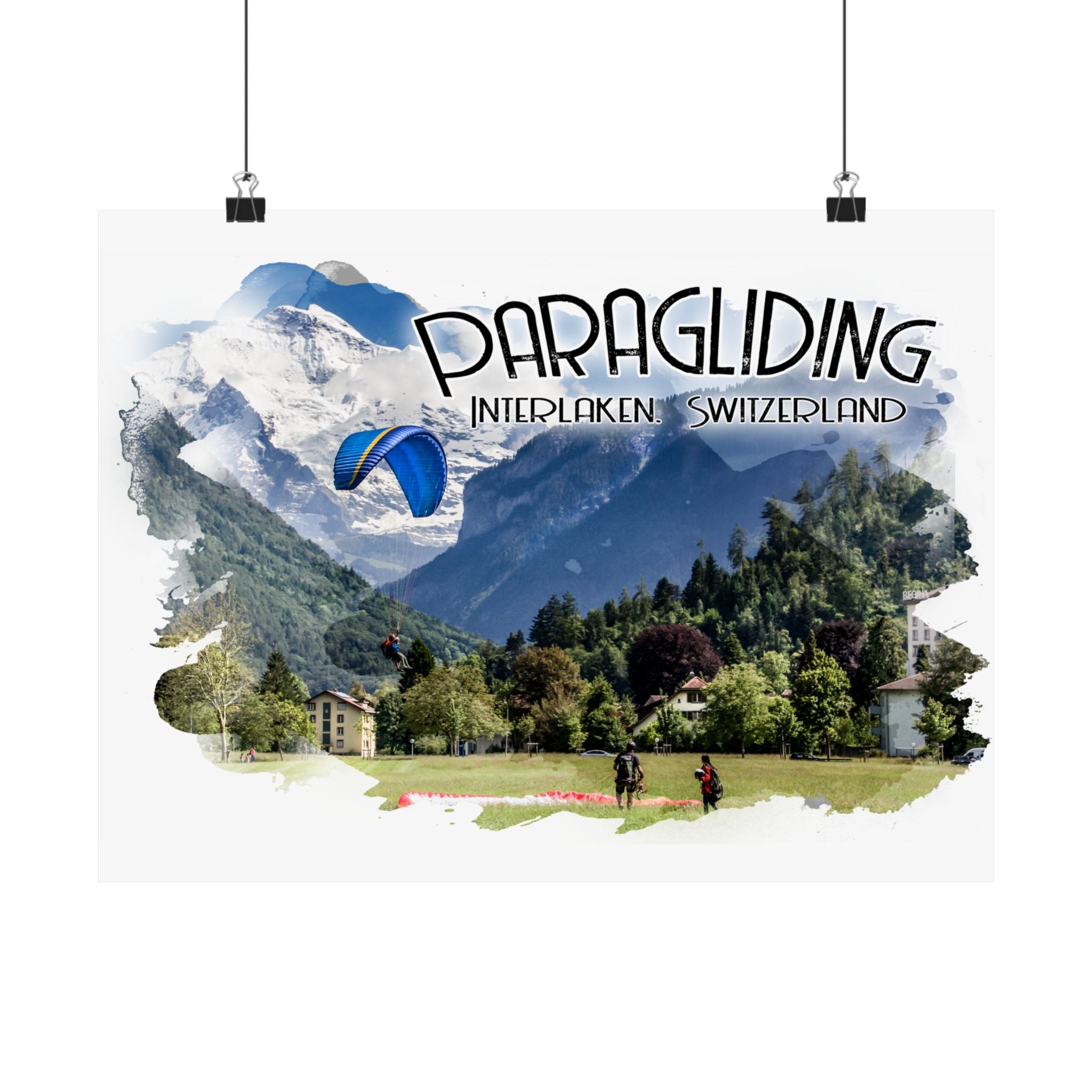 Paragliding Interlaken Switzerland Poster