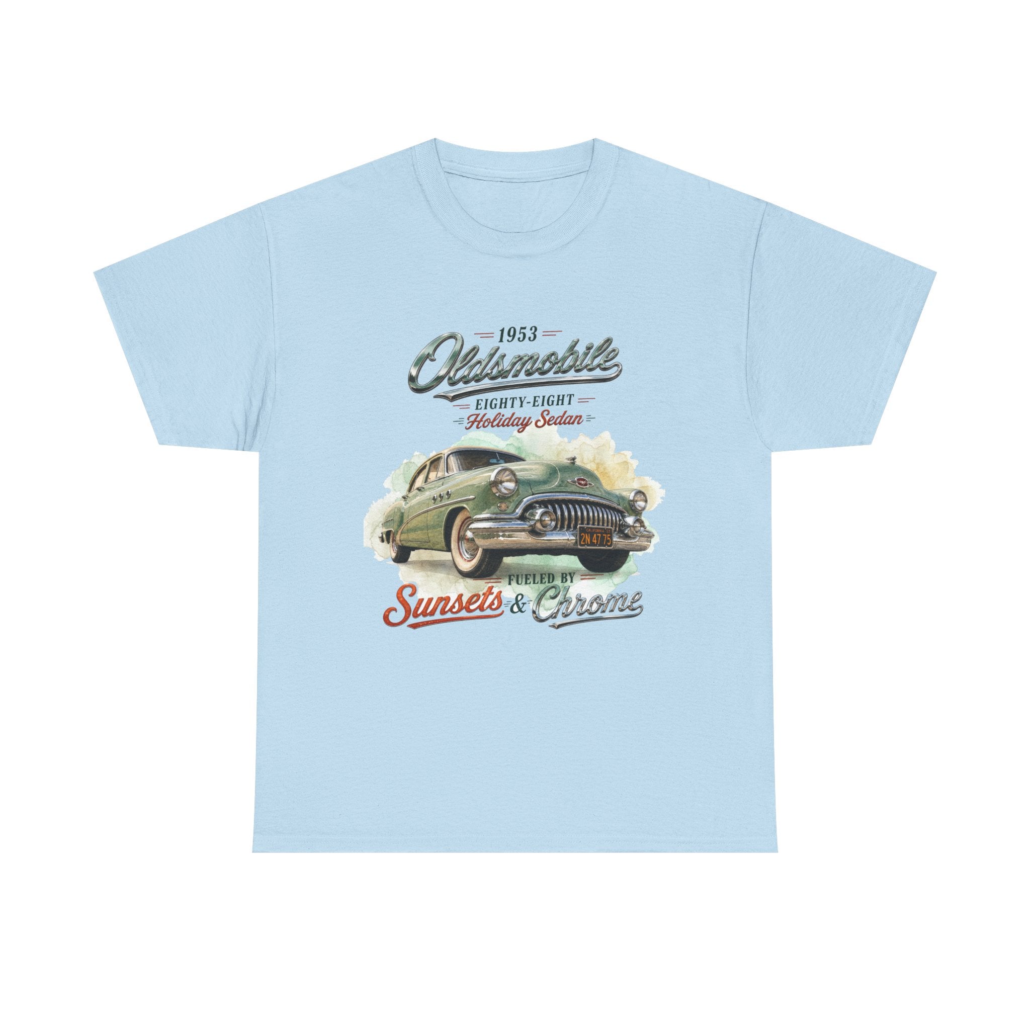 1953 Oldsmobile Eighty-Eight – Holiday Sedan   Sunsets & Chrome Vintage Car T-Shirt