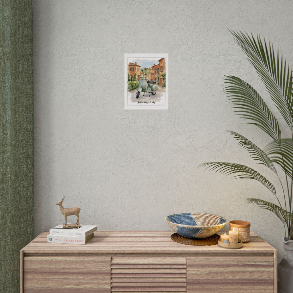 Tuscany Scooter Poster - Rolled Travel Art Print