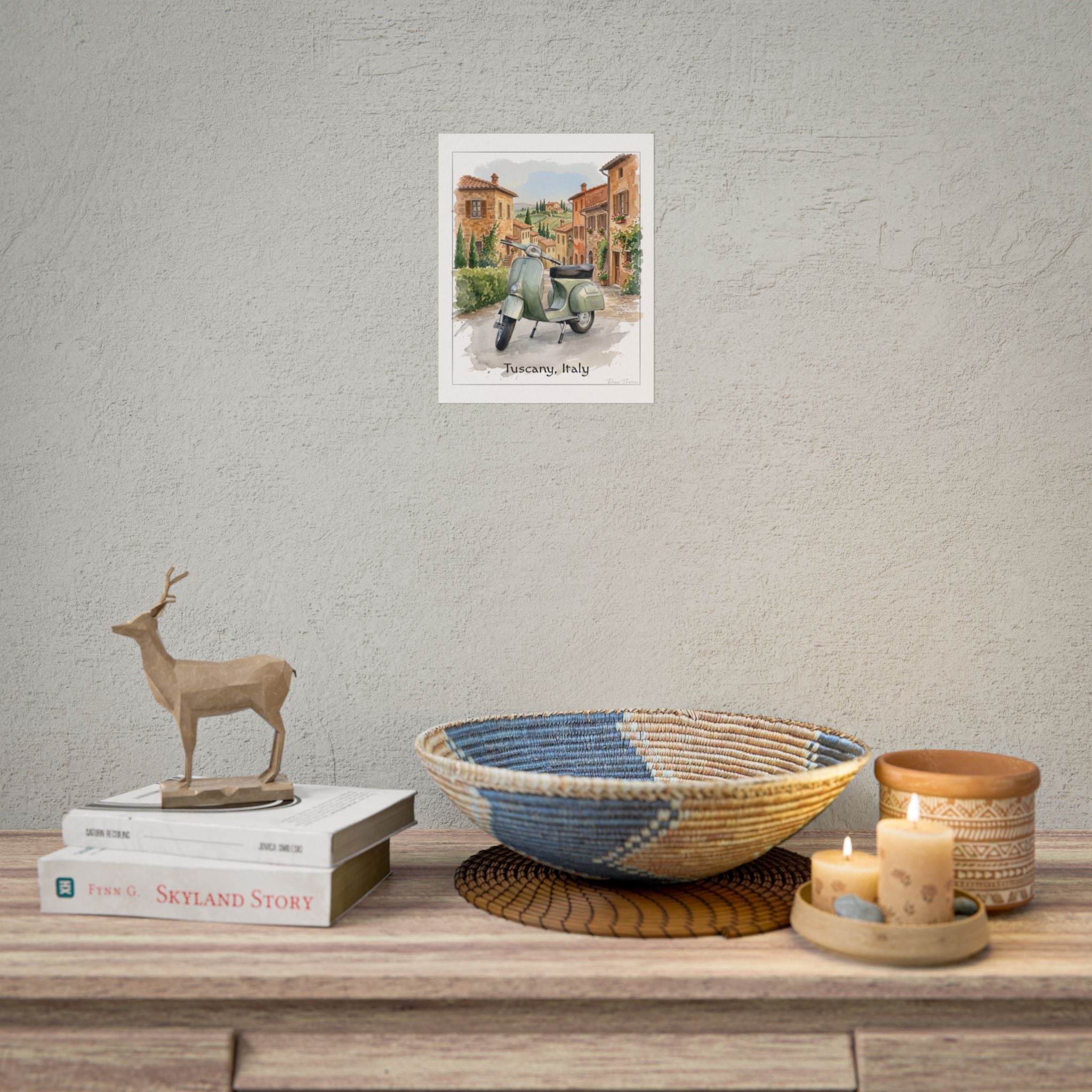 Tuscany Scooter Poster - Rolled Travel Art Print