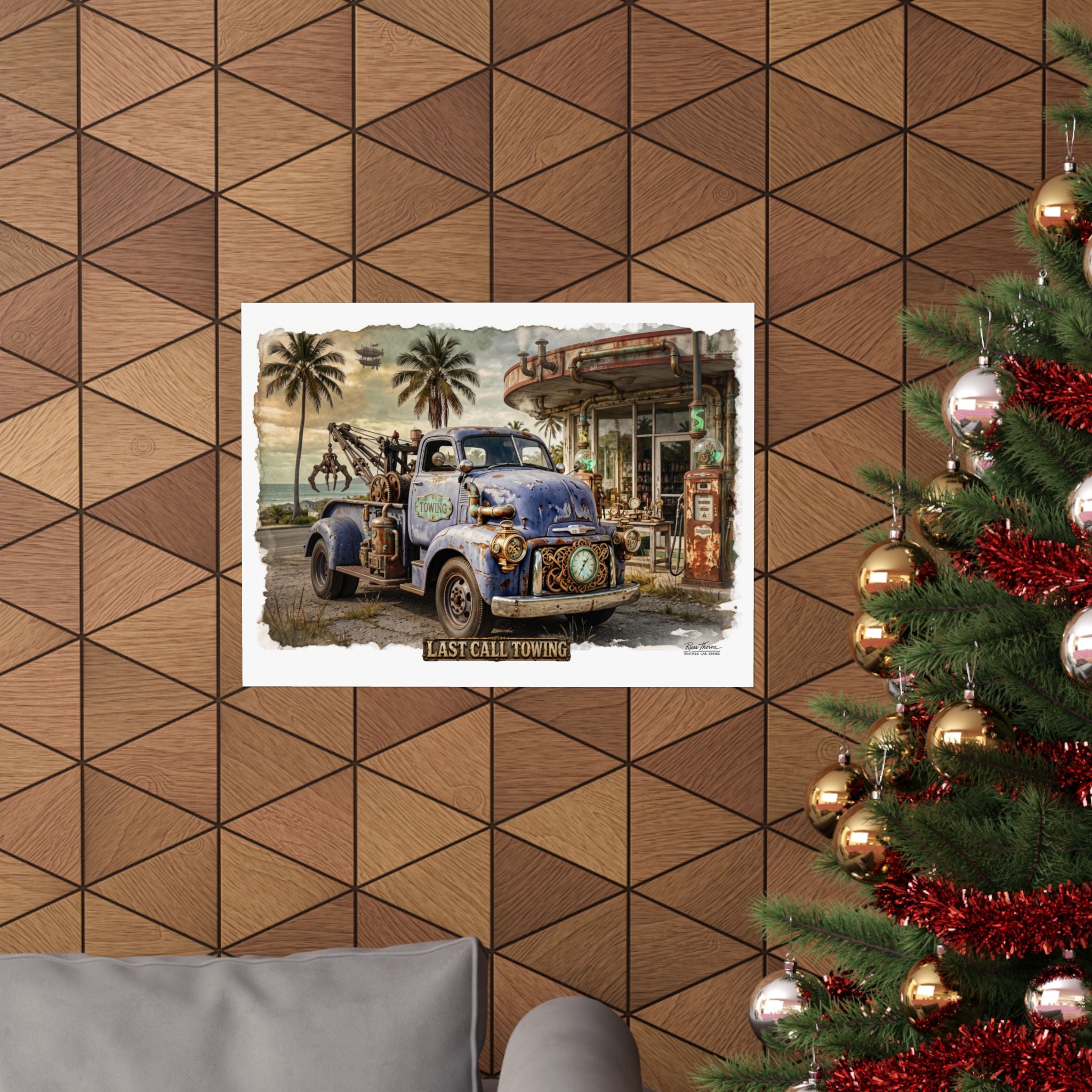Last Call Towing – Steampunk Coastal Tow Truck Art Print