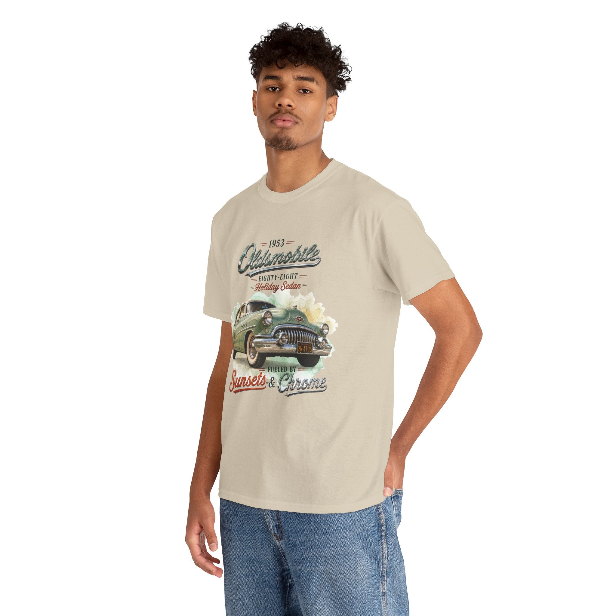 1953 Oldsmobile Eighty-Eight – Holiday Sedan   Sunsets & Chrome Vintage Car T-Shirt