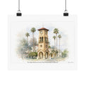 Timeless Sentinel of Bakersfield – Beale Memorial Clock Tower Watercolor