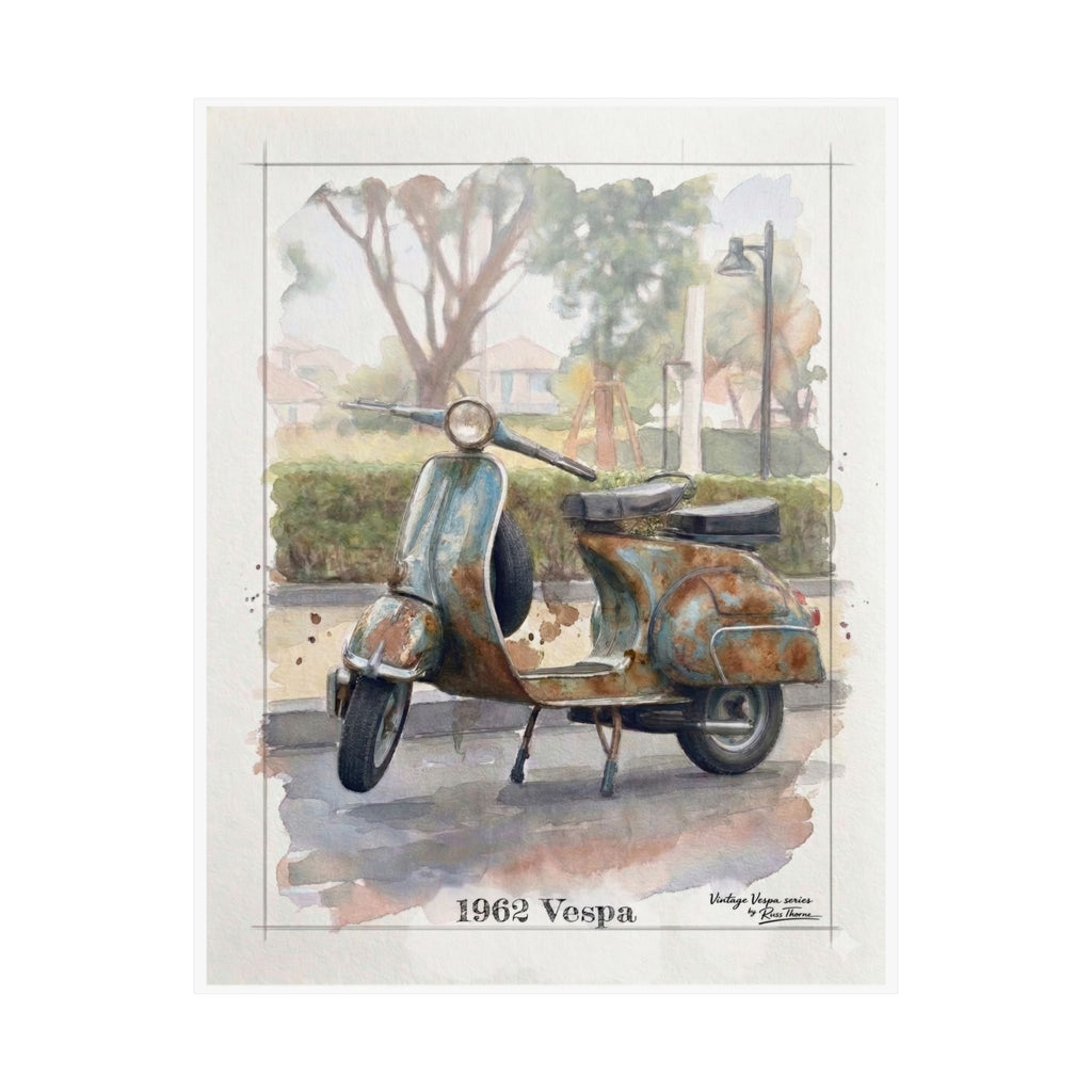 1962 Vespa Matte Poster — Vintage Scooter Wall Art