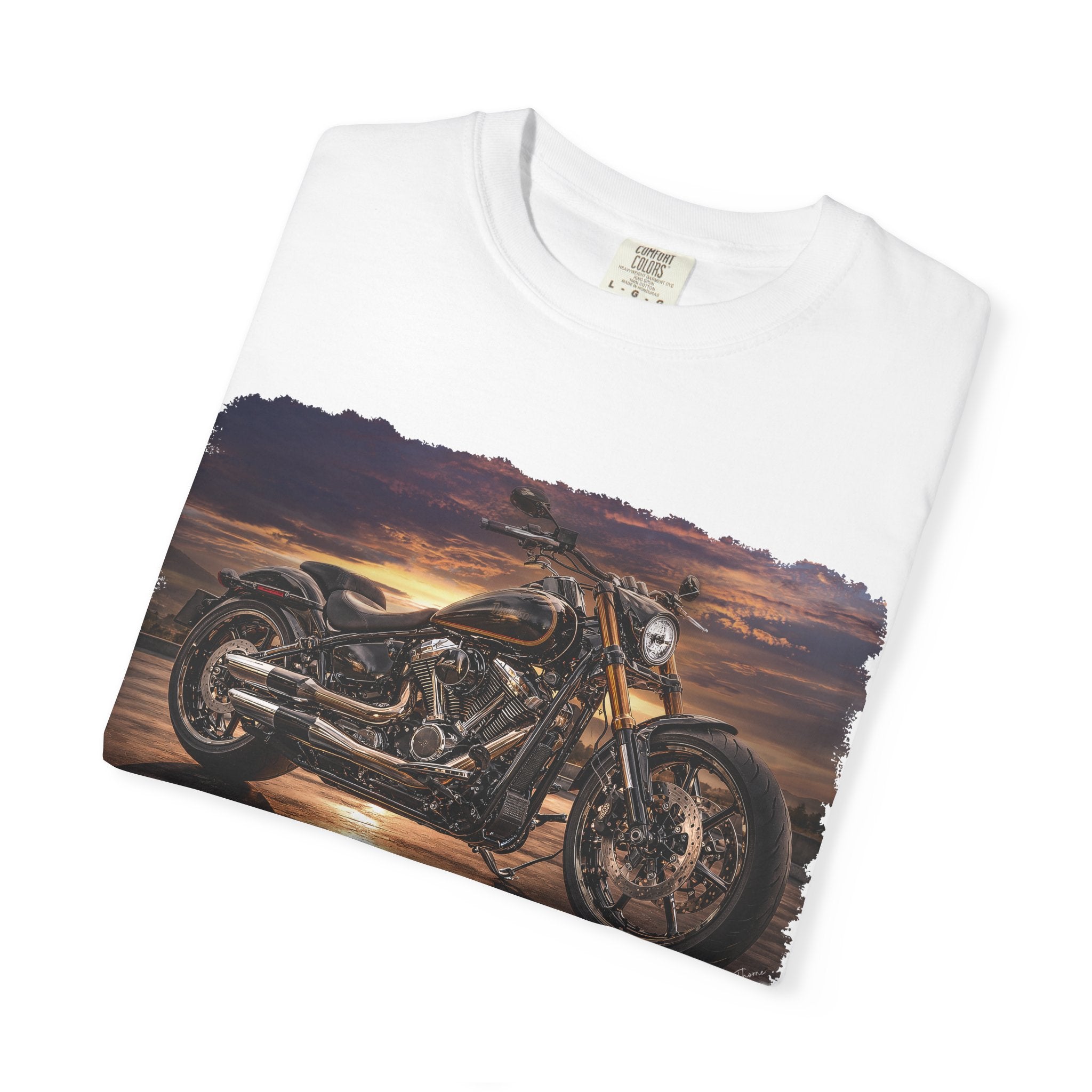 Vintage Chopper Motorcycle T-Shirt | Sunset Rider Bike Tee