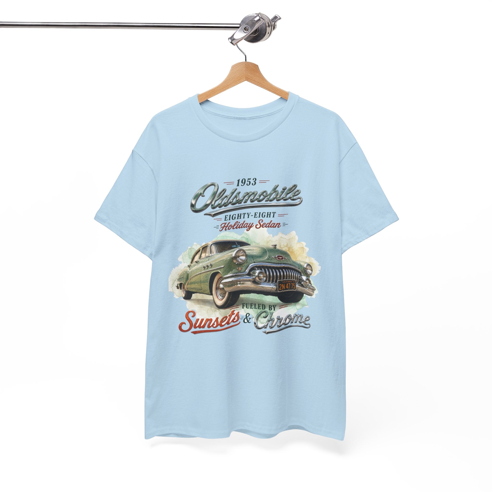 1953 Oldsmobile Eighty-Eight – Holiday Sedan   Sunsets & Chrome Vintage Car T-Shirt