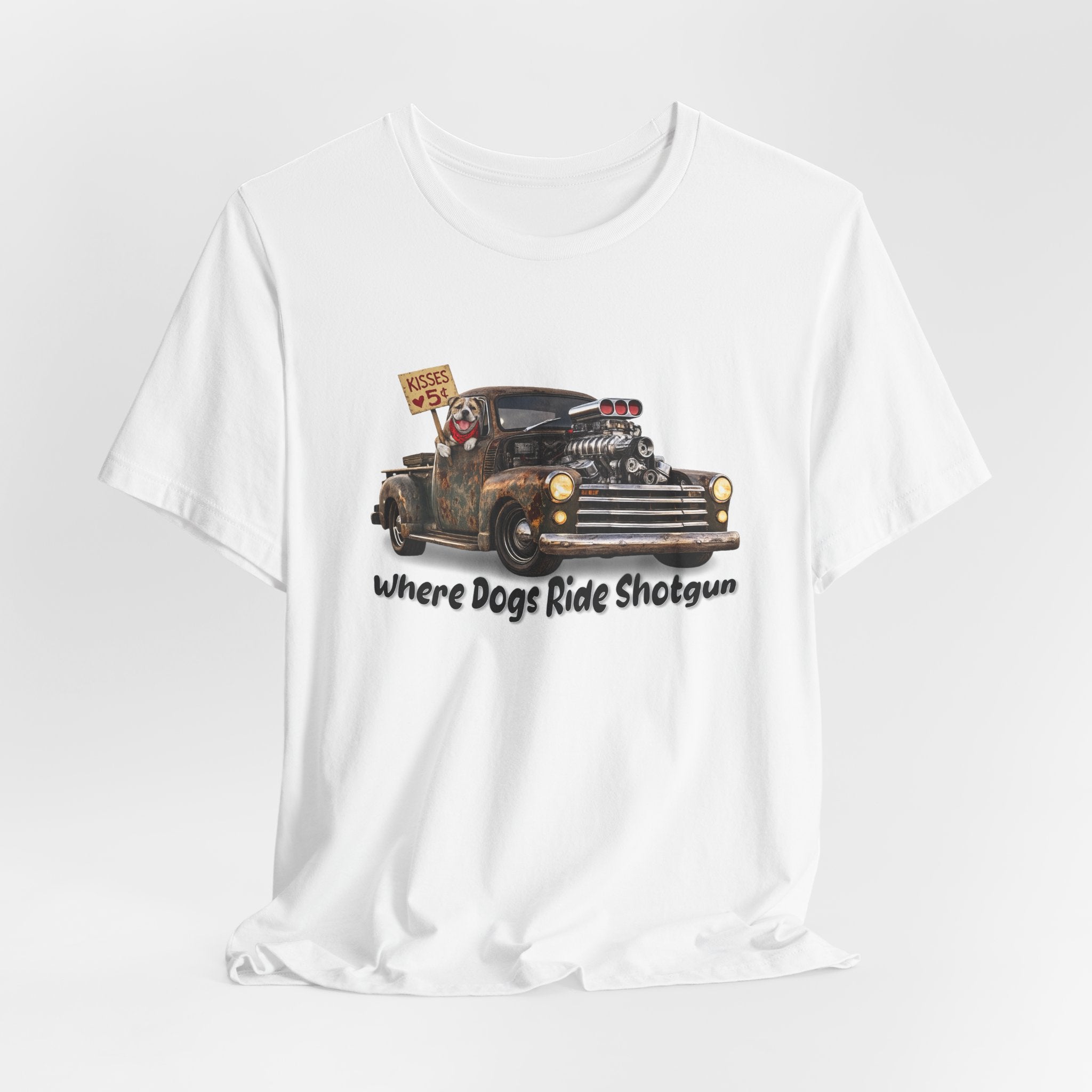 Where Dogs Ride Shotgun T‑Shirt — Vintage Truck Dog Lover Tee