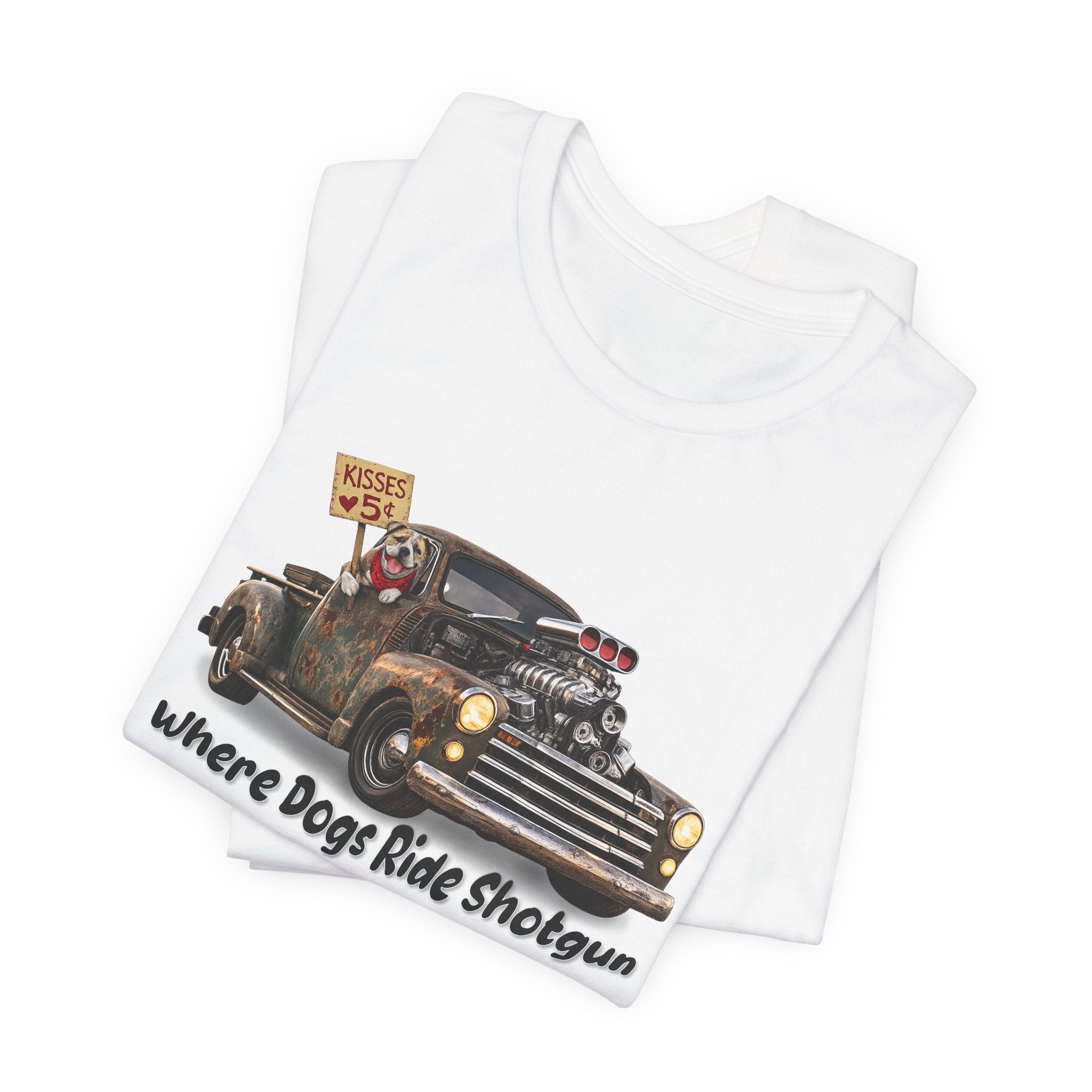 Where Dogs Ride Shotgun T‑Shirt — Vintage Truck Dog Lover Tee